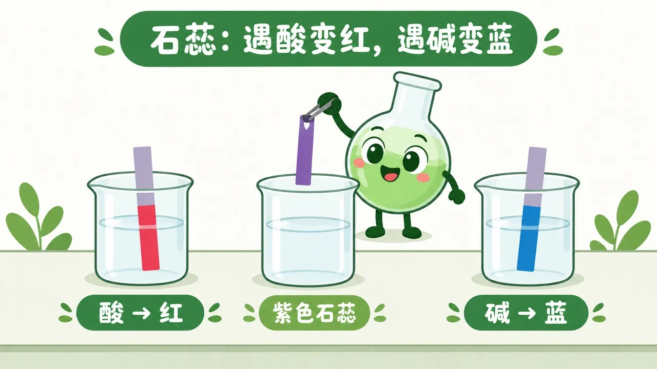 石蕊试纸：酸红碱蓝