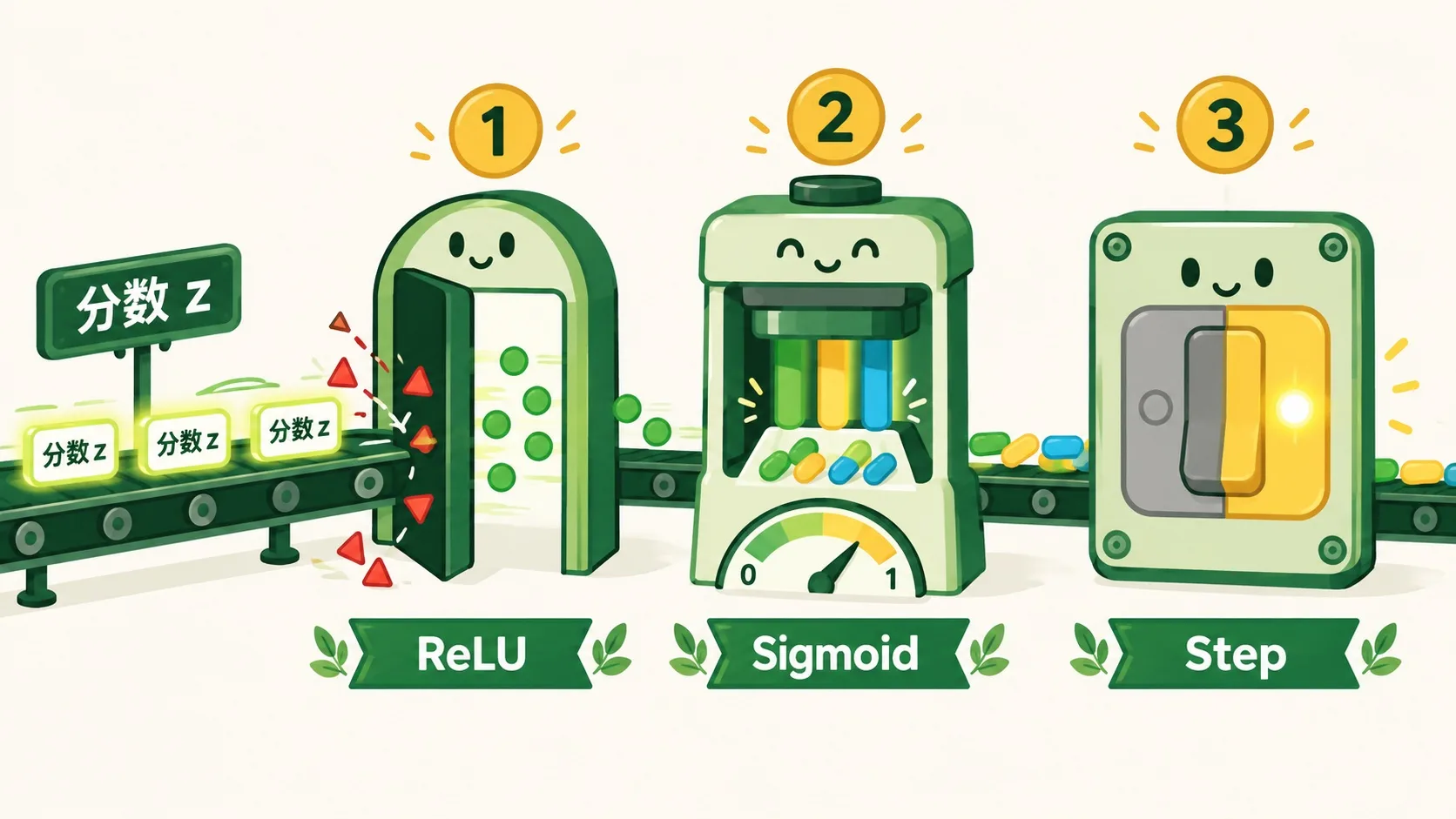 门卫三兄弟：ReLU、Sigmoid、Step