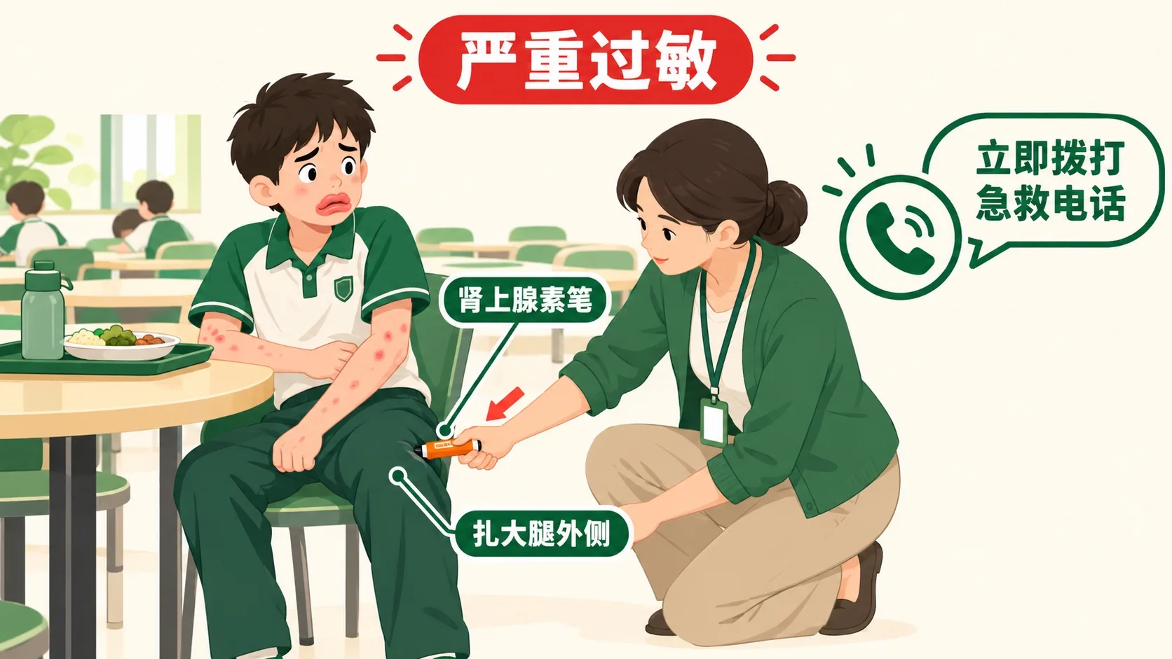 肾上腺素笔扎大腿外侧急救