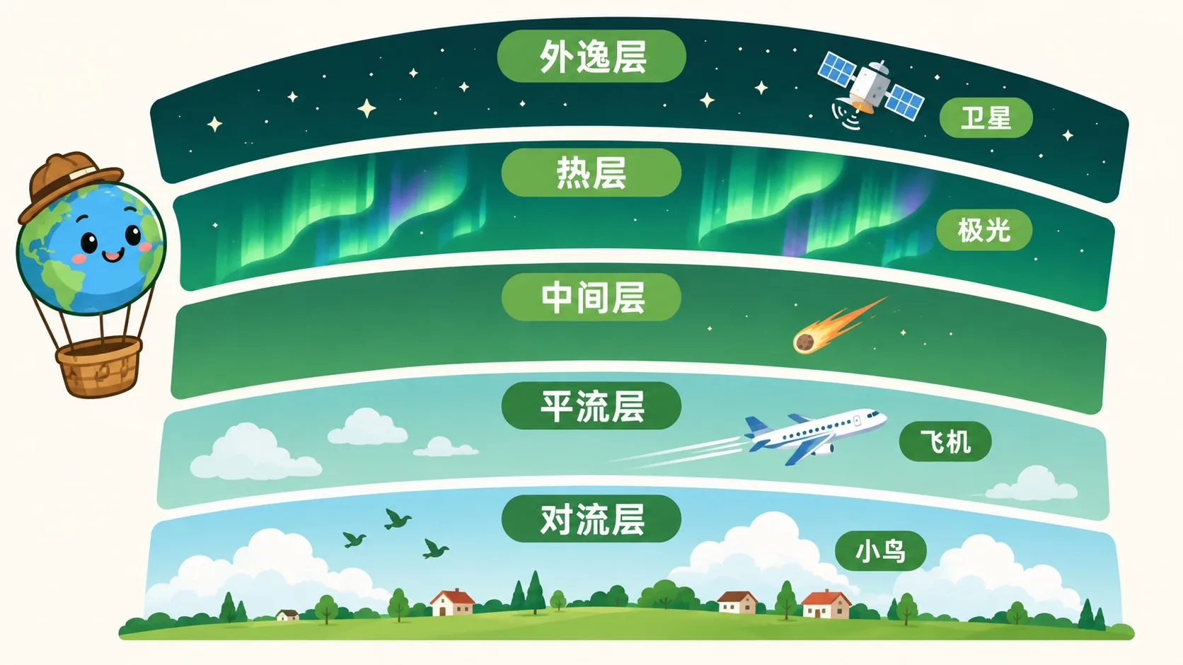大气五层剖面与各层住户