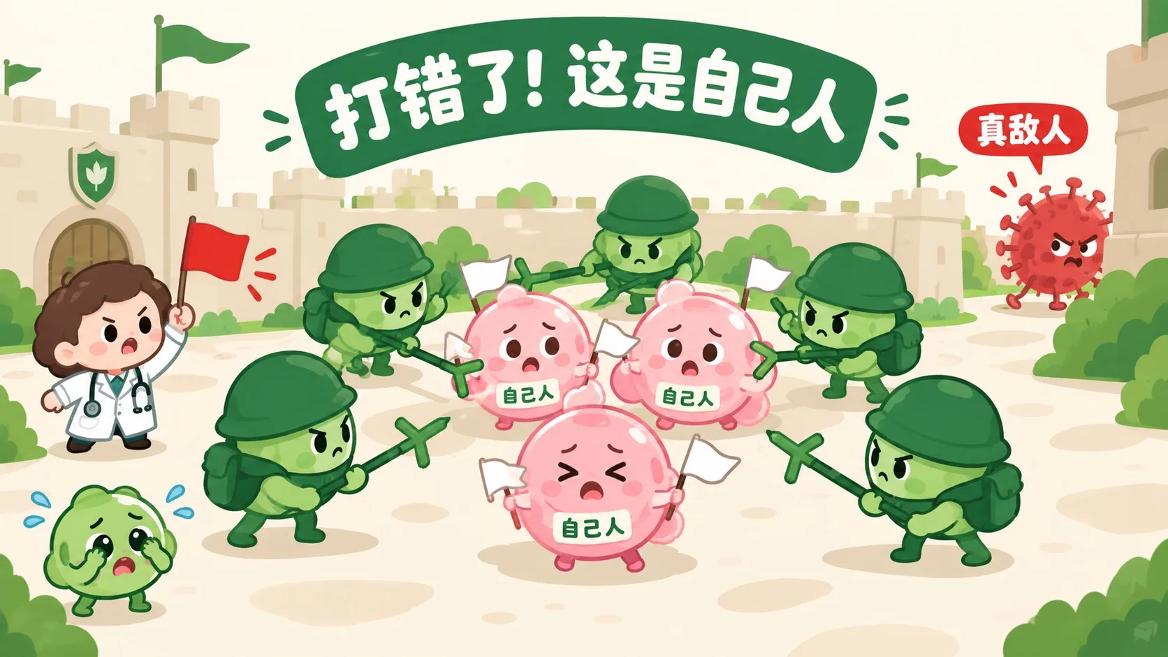 免疫细胞误伤自己人，真病毒溜走