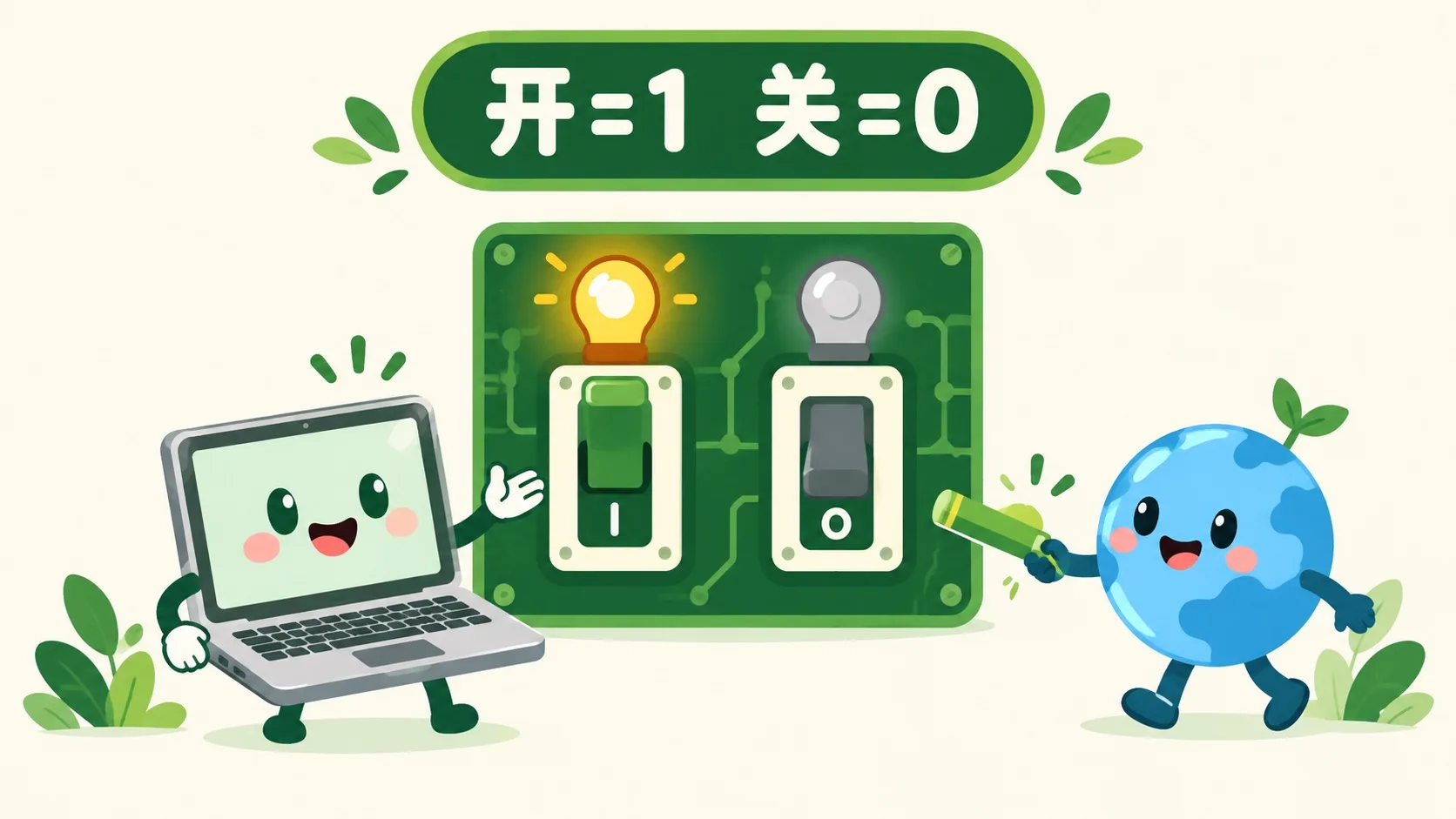 开关：开是1，关是0
