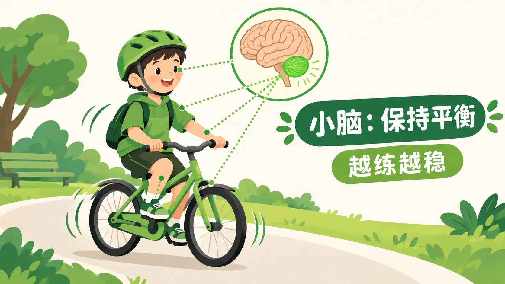 小脑管平衡：骑自行车越练越稳