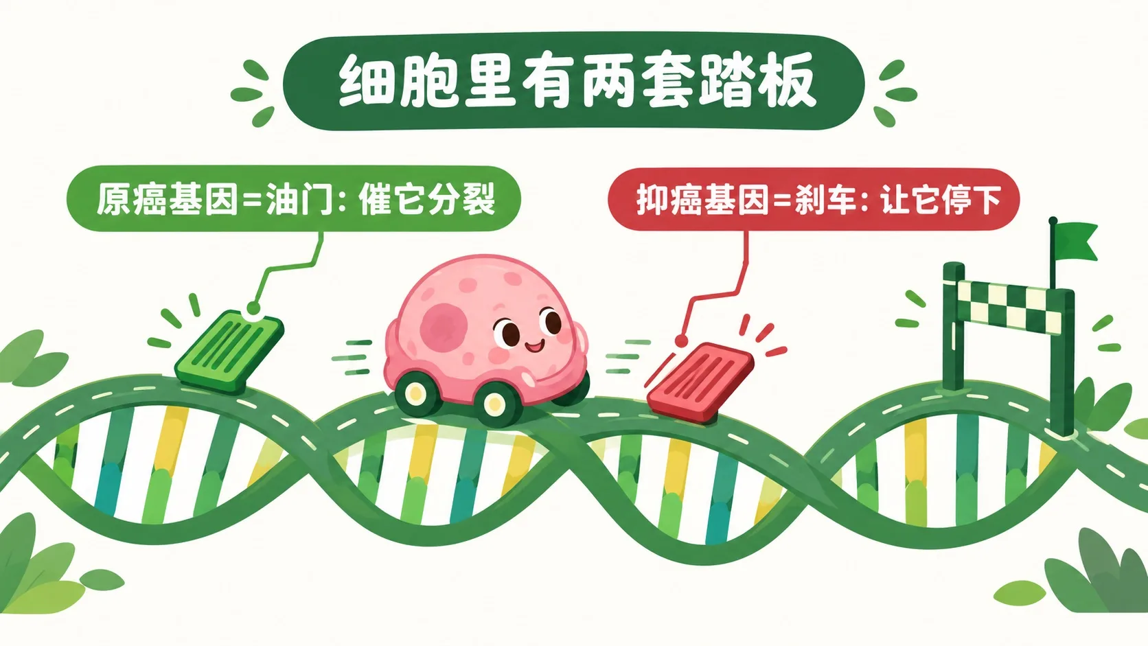 原癌基因是油门，抑癌基因是刹车