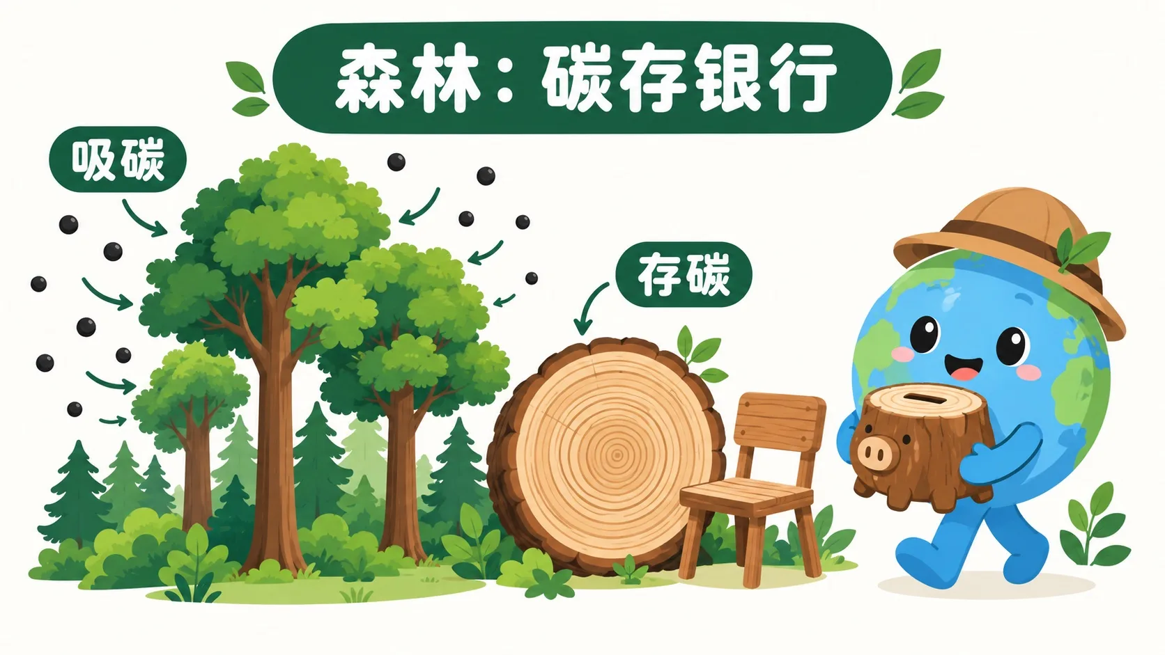 森林碳汇：吸碳存碳