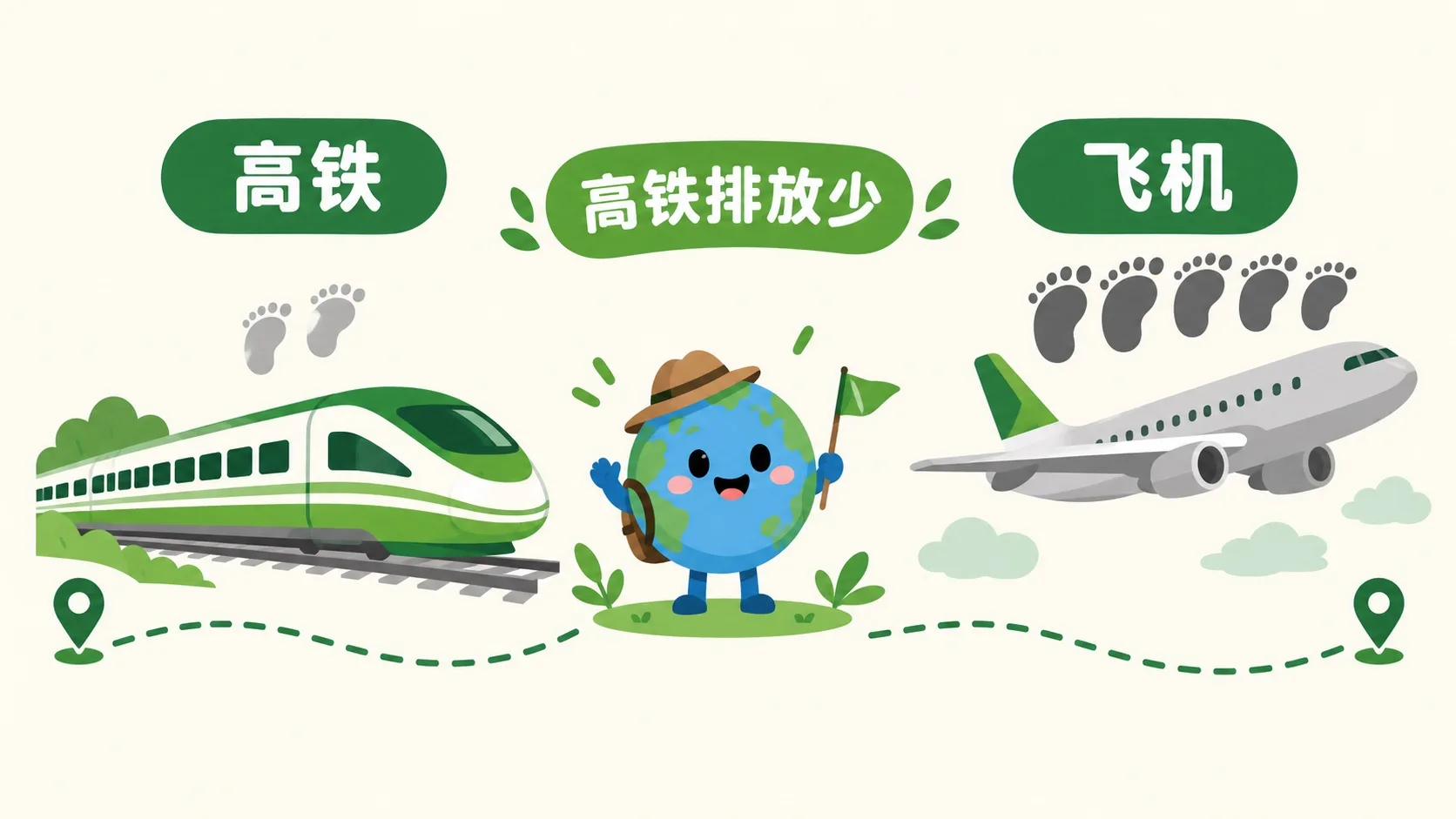 高铁 vs 飞机：同段路排放对比
