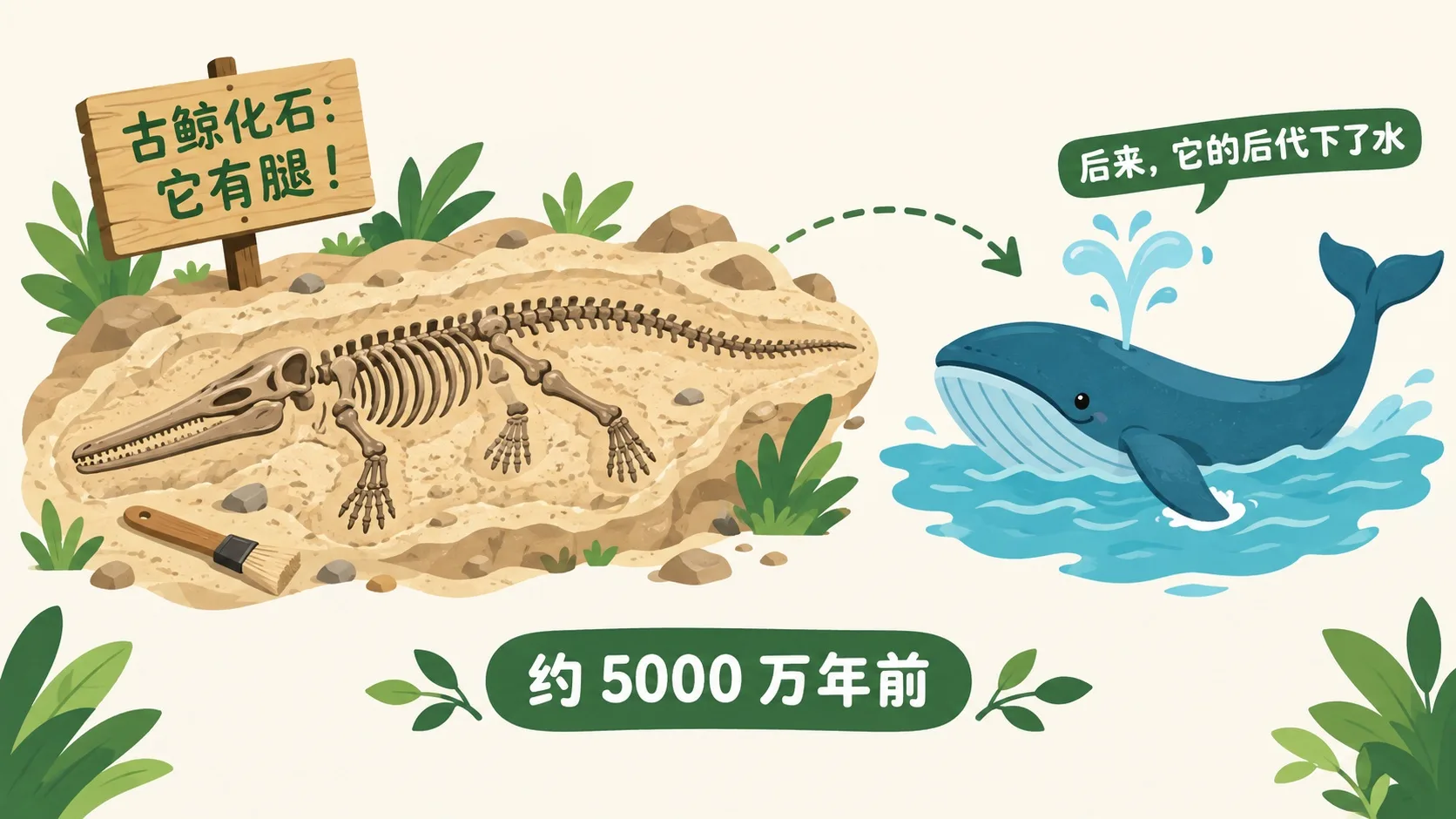 古鲸化石有四条腿：鲸的祖先生活在陆地上