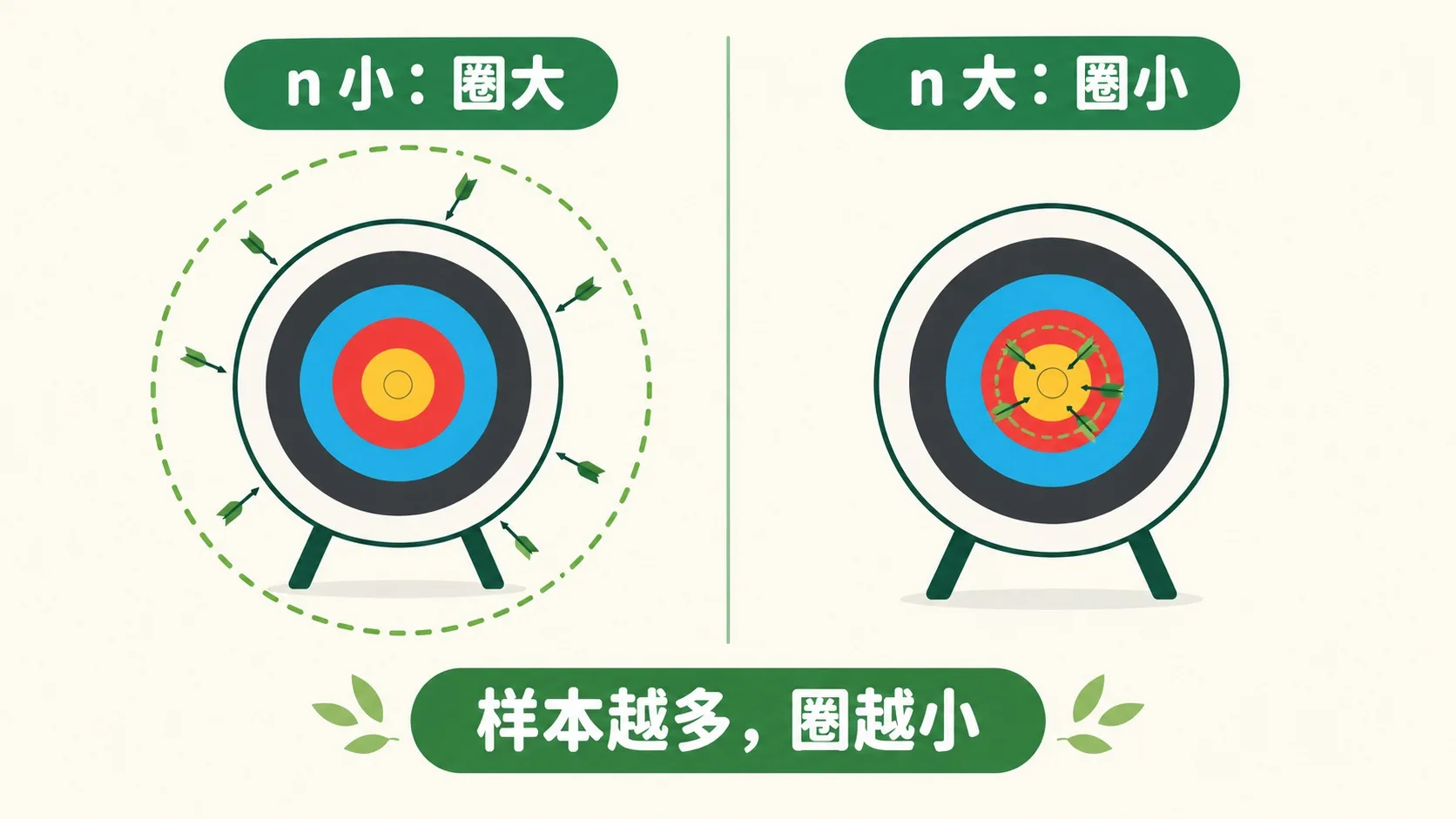 两个靶盘：n 小圈大，n 大圈小