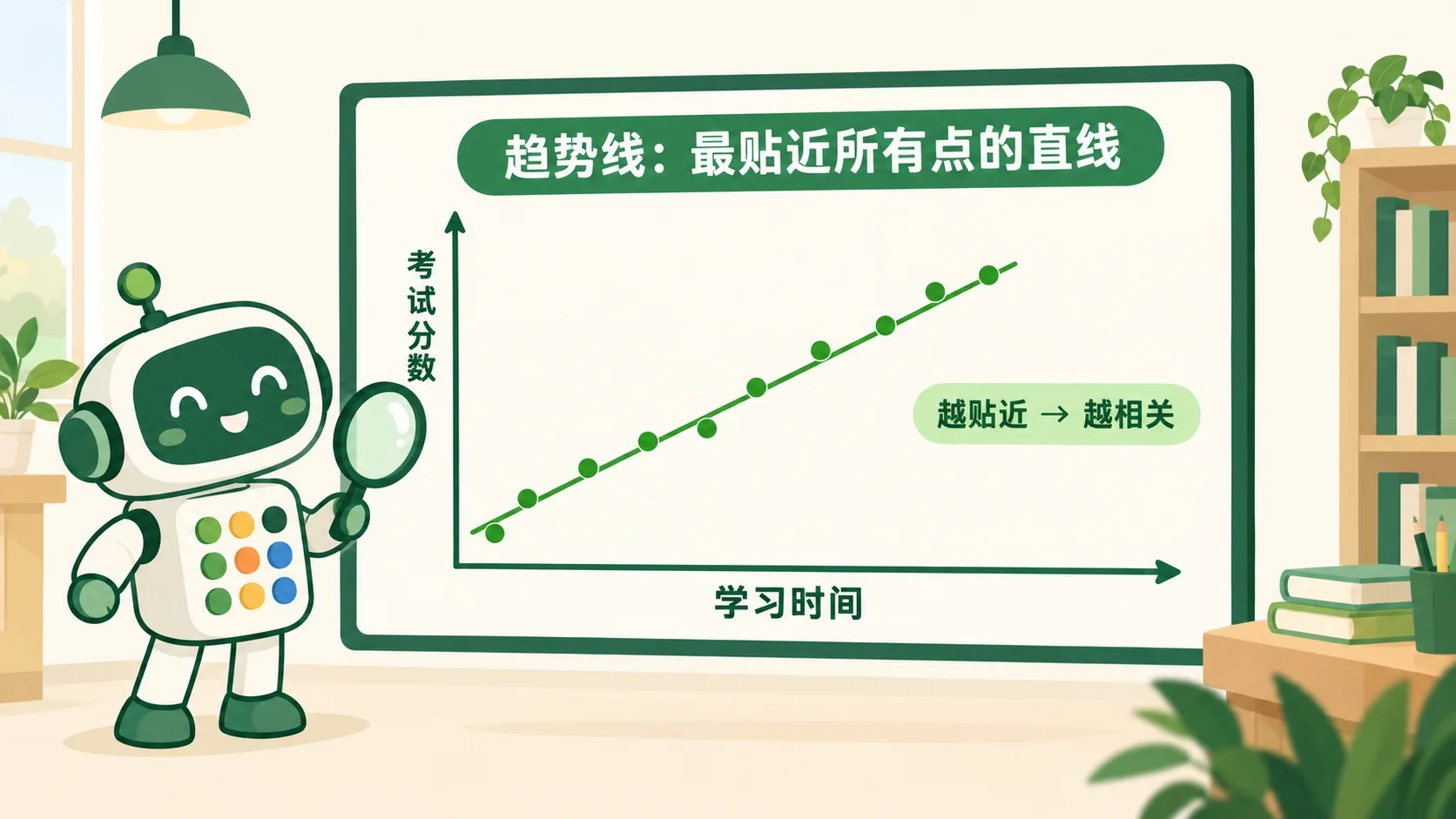 散点图上的点与最贴近的拟合线