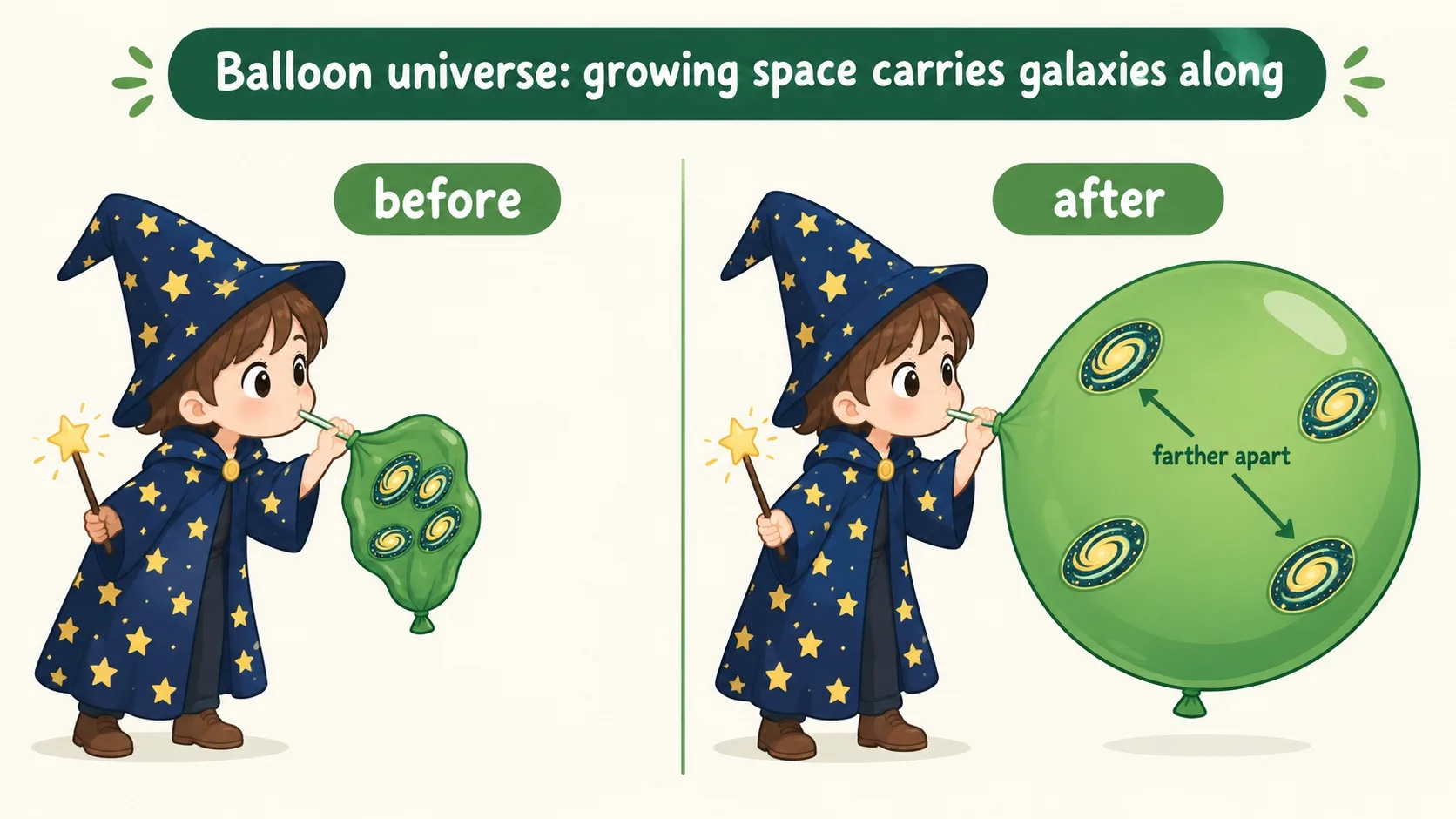 气球宇宙：空间胀大带走星系