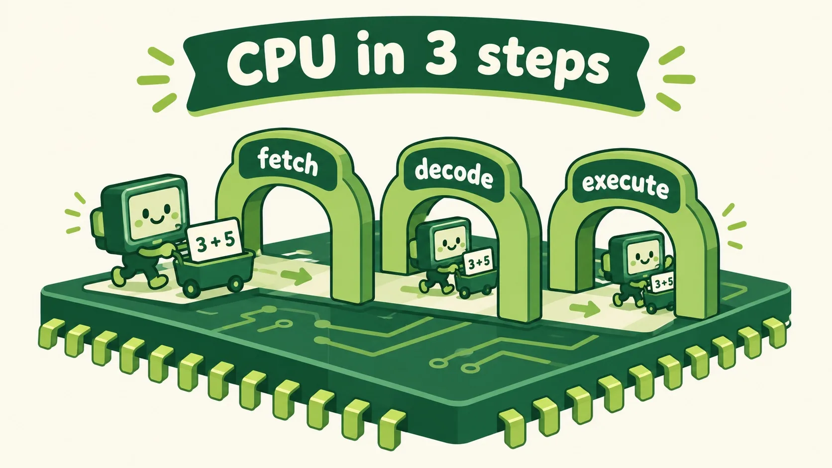 CPU 三步走：取指、解码、执行