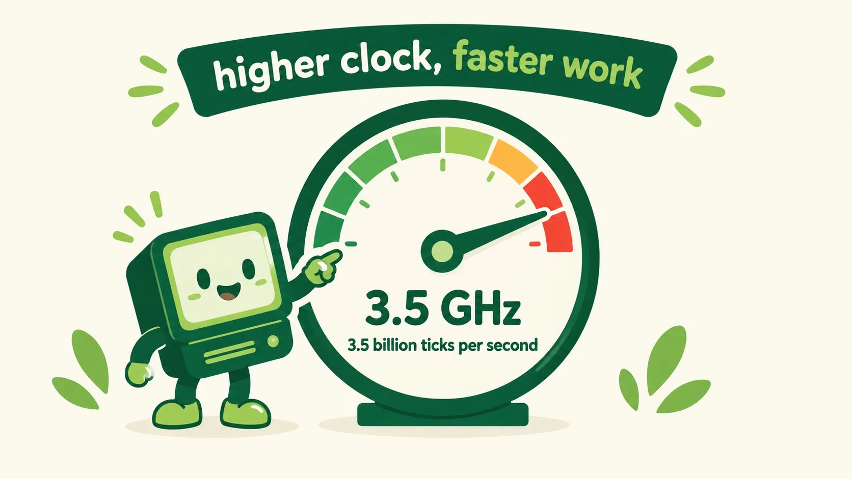 主频表盘：3.5GHz 每秒 35 亿次