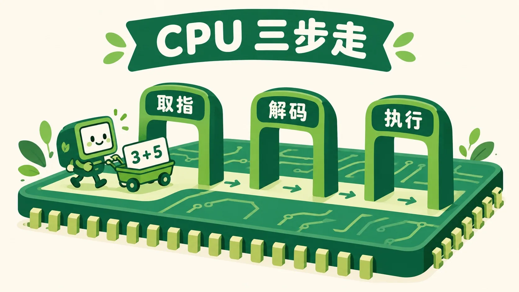 CPU 三步走：取指、解码、执行