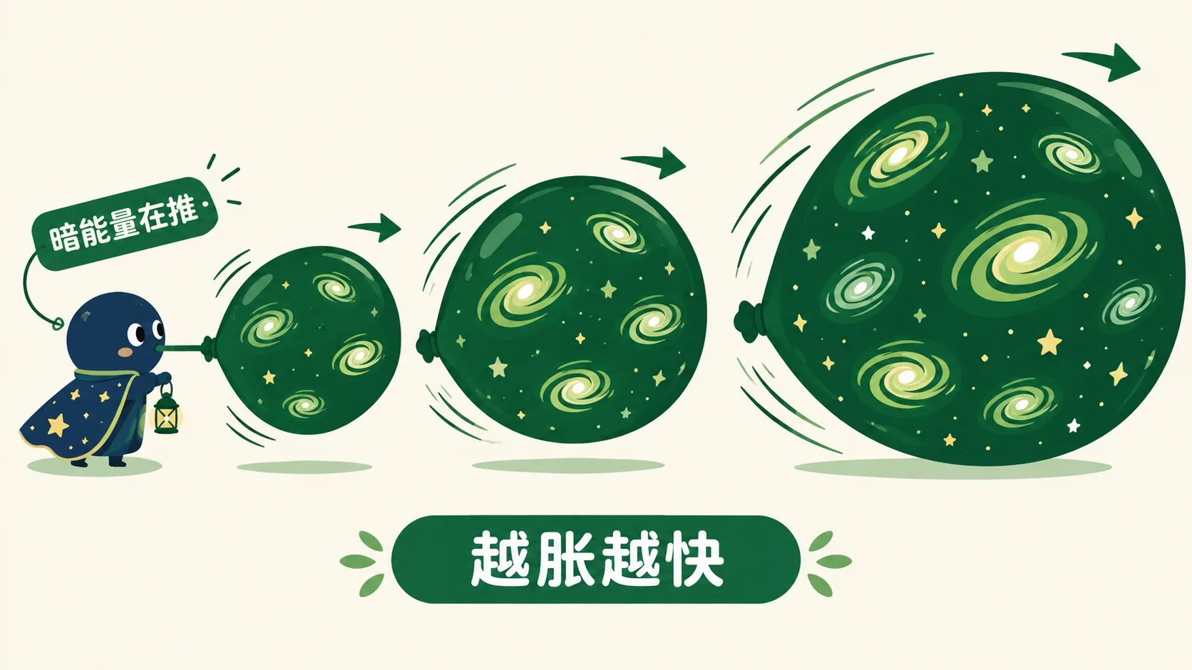 气球越吹越快：暗能量推着宇宙加速膨胀