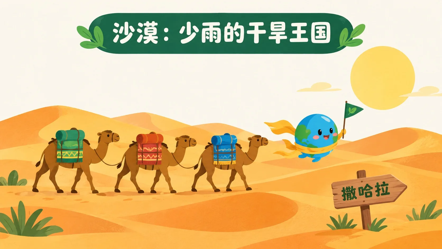 撒哈拉骆驼商队：沙漠是少雨的干旱王国