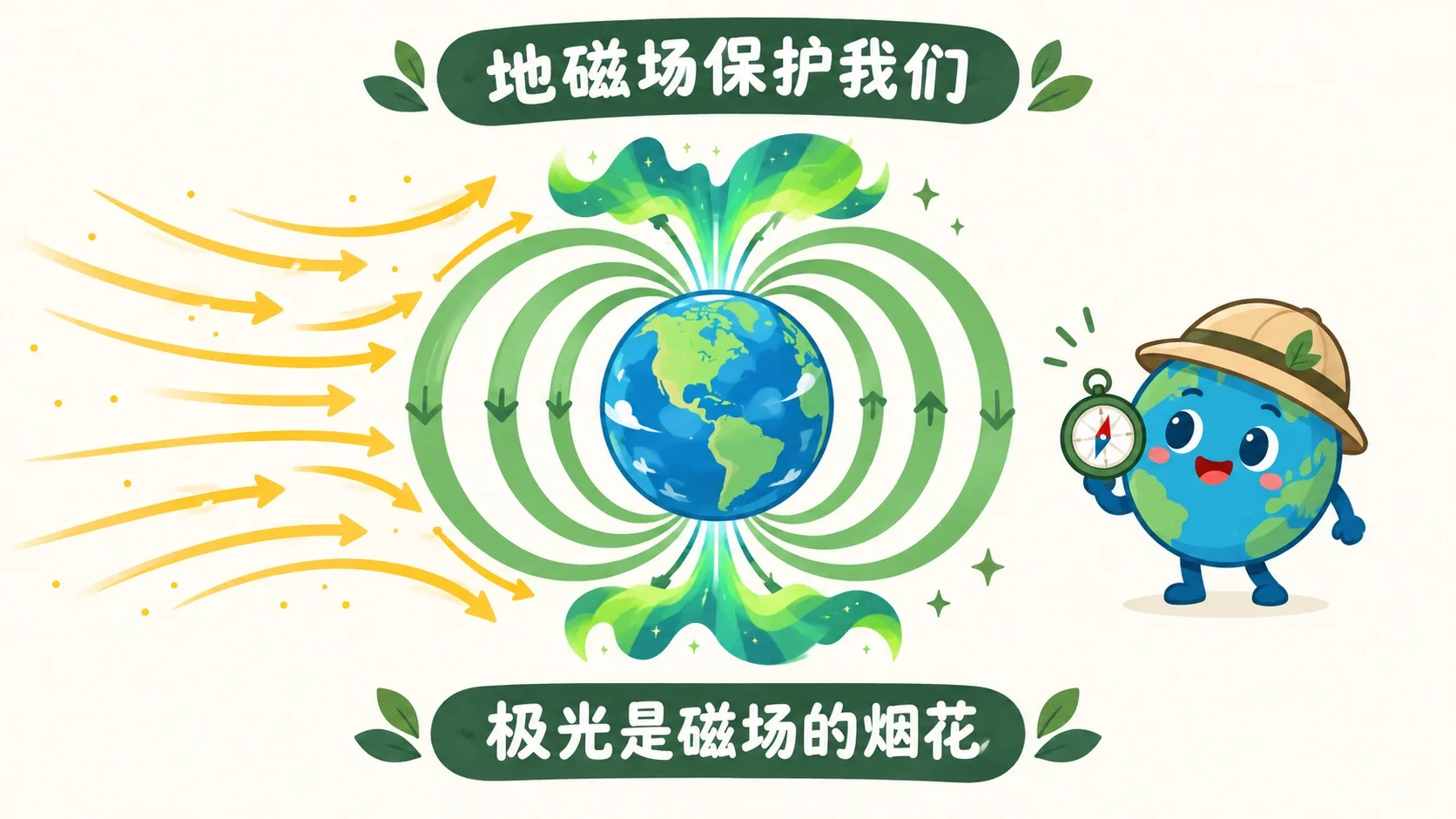 地磁场保护地球与极光