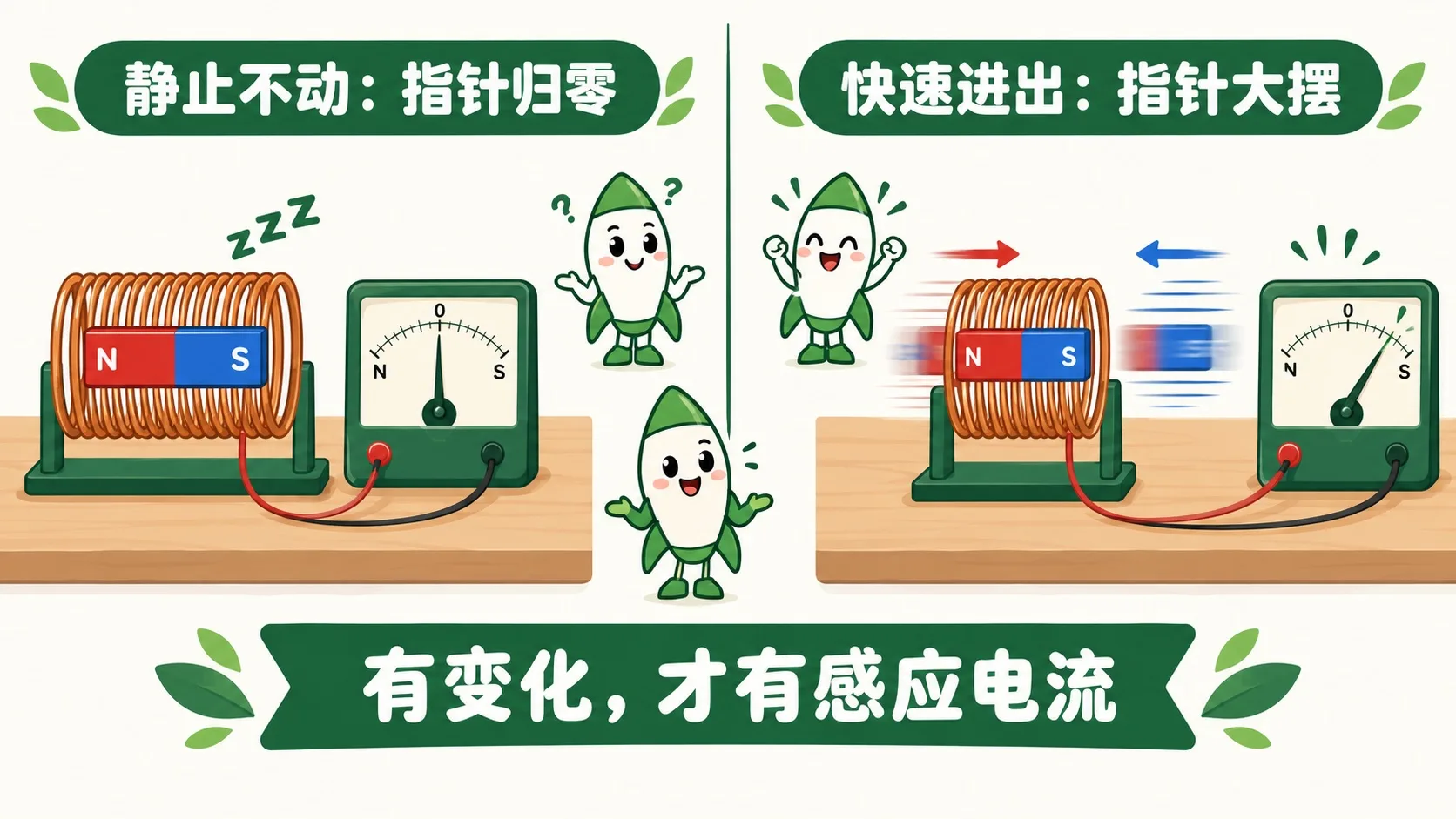静止不动指针归零，快速进出指针大摆