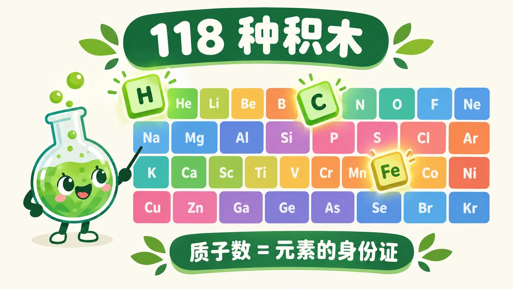 周期表彩色格子墙：118 种积木