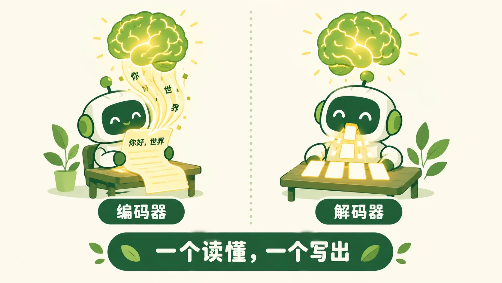 编码器读书、解码器吐卡：一个读懂，一个写出