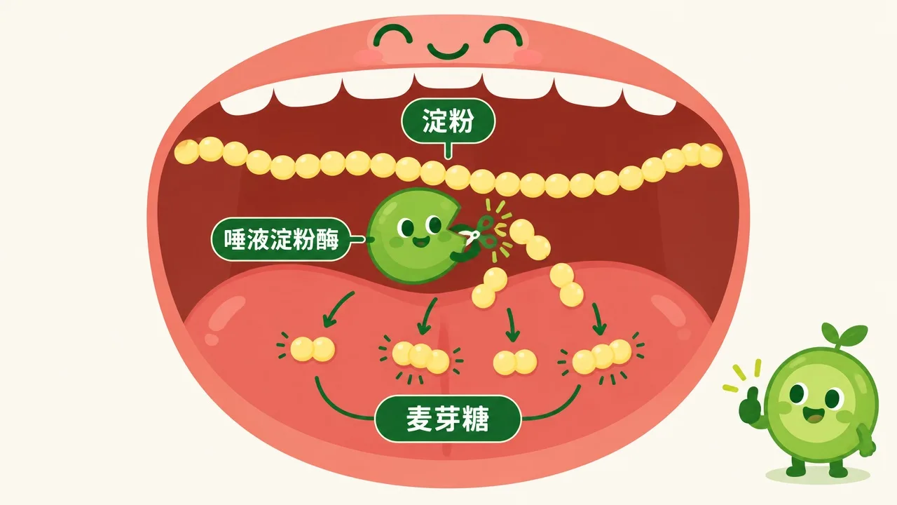 唾液淀粉酶把淀粉剪成麦芽糖