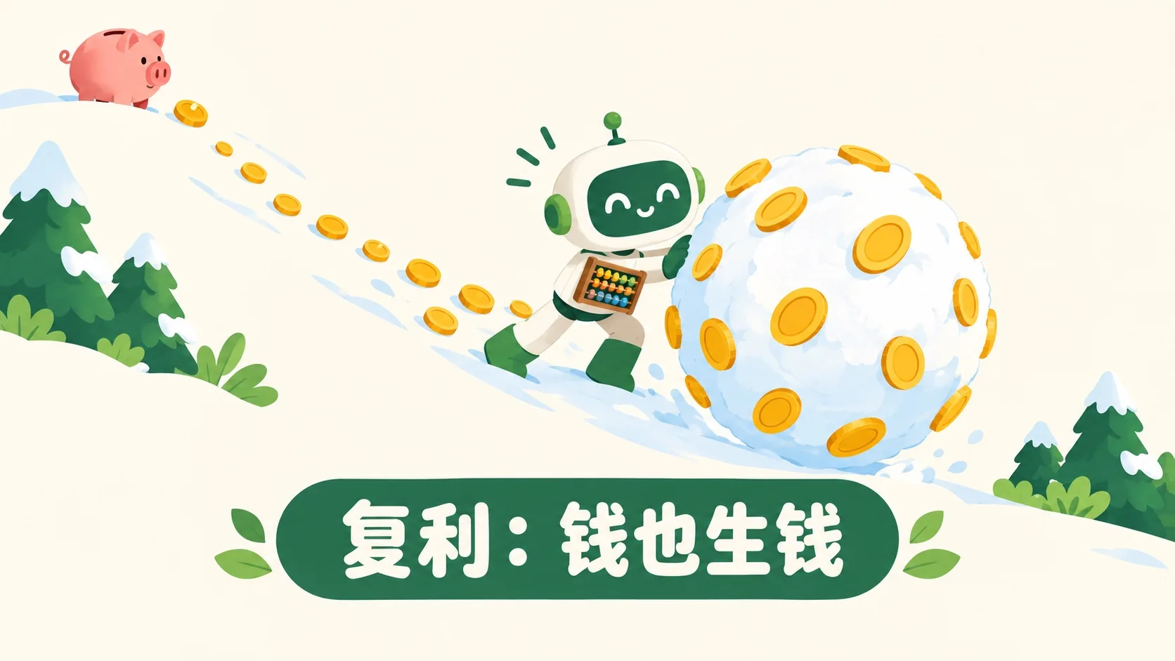 复利像滚雪球，钱生钱