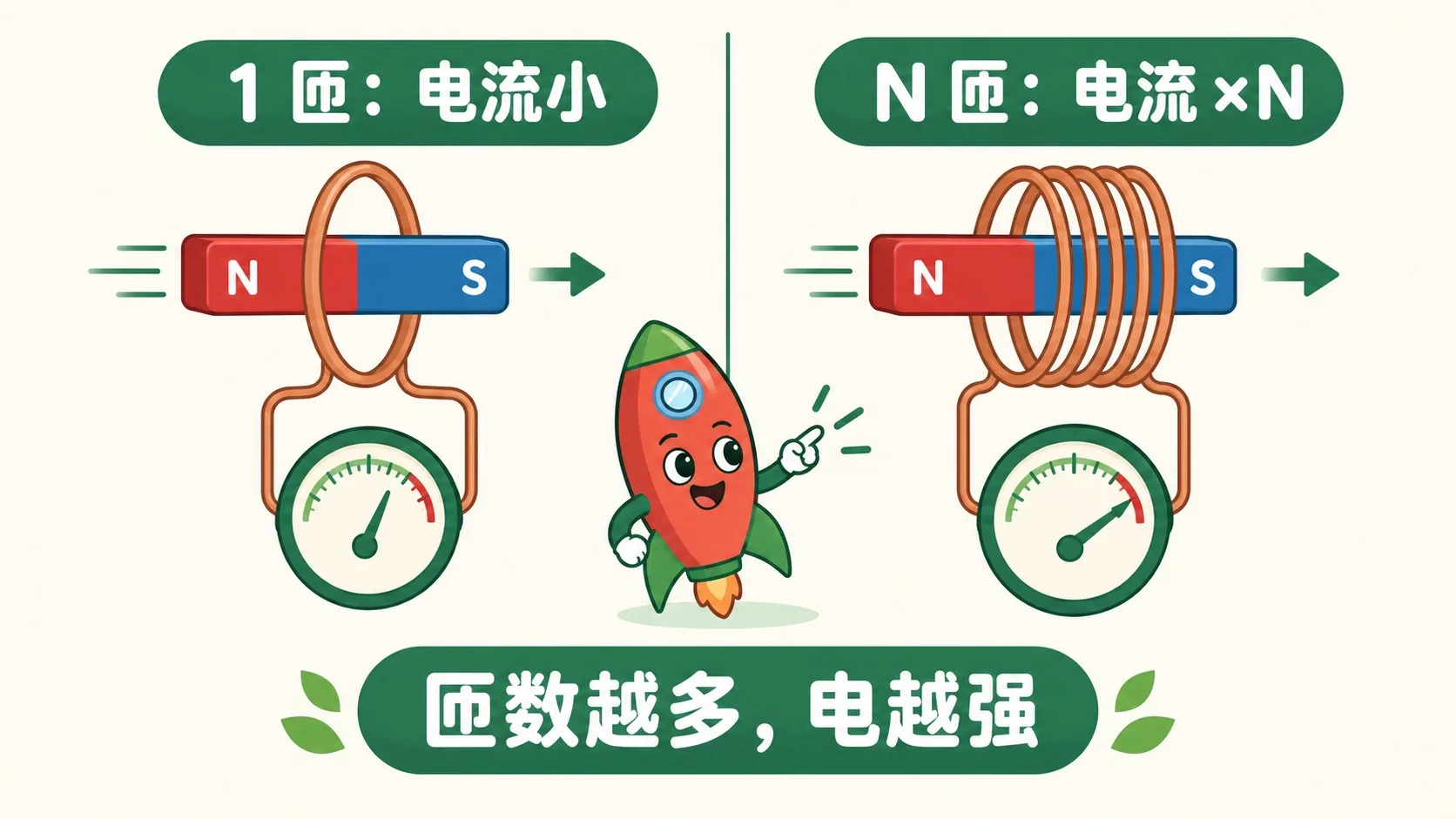 单匝与多匝线圈对比