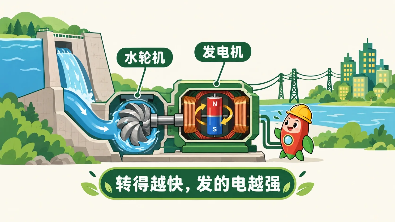 水电站发电机剖面
