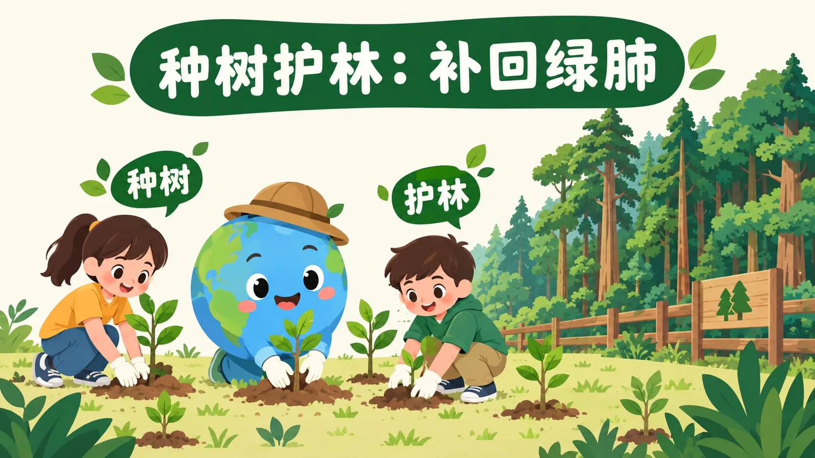 种树护林补回绿肺
