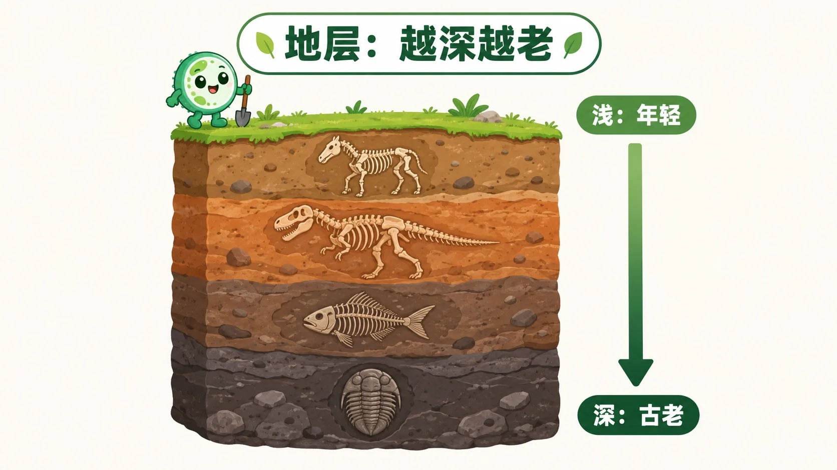 地层剖面：越深越老