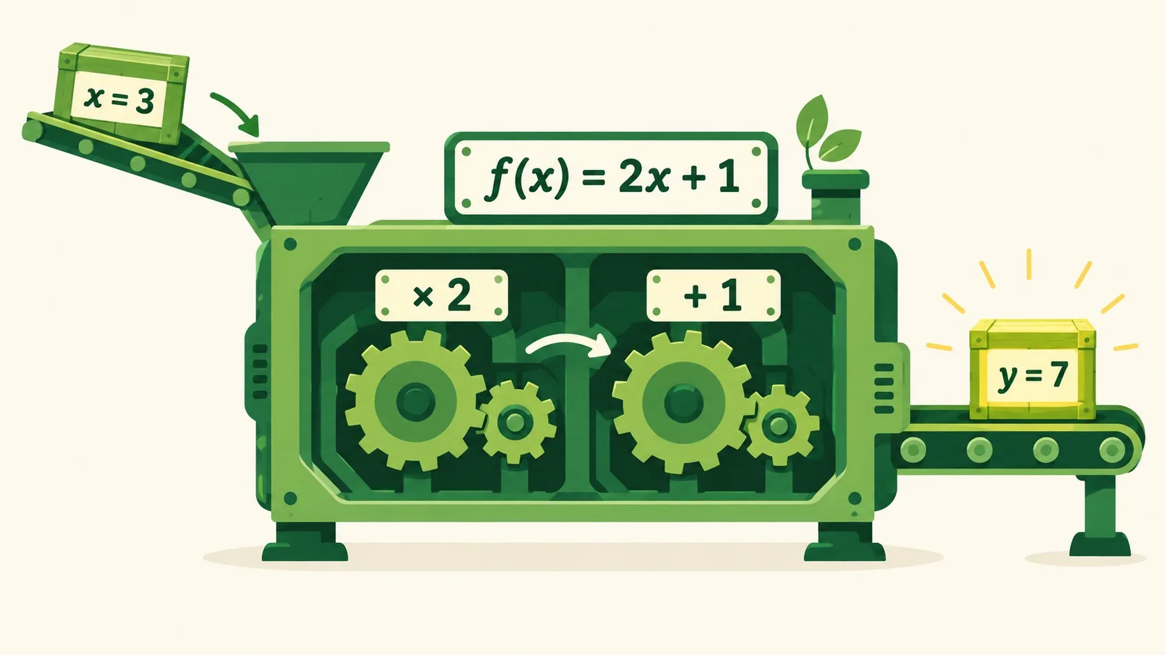 函数机器剖面：f(x) = 2x + 1