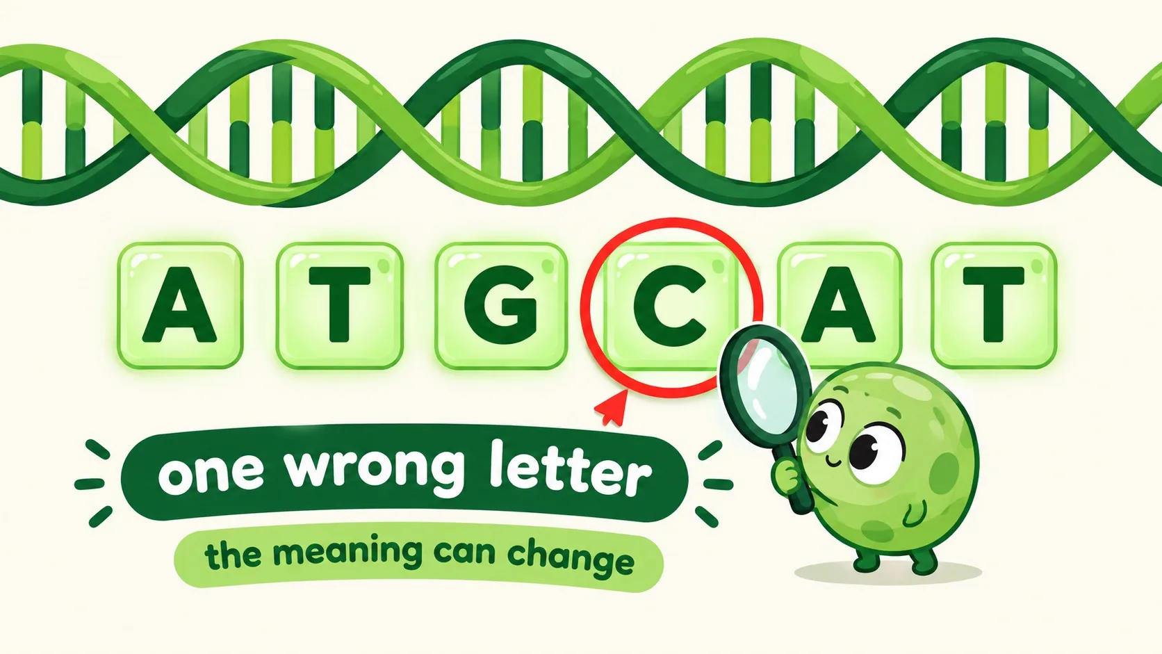 DNA 序列高亮一个抄错的字母