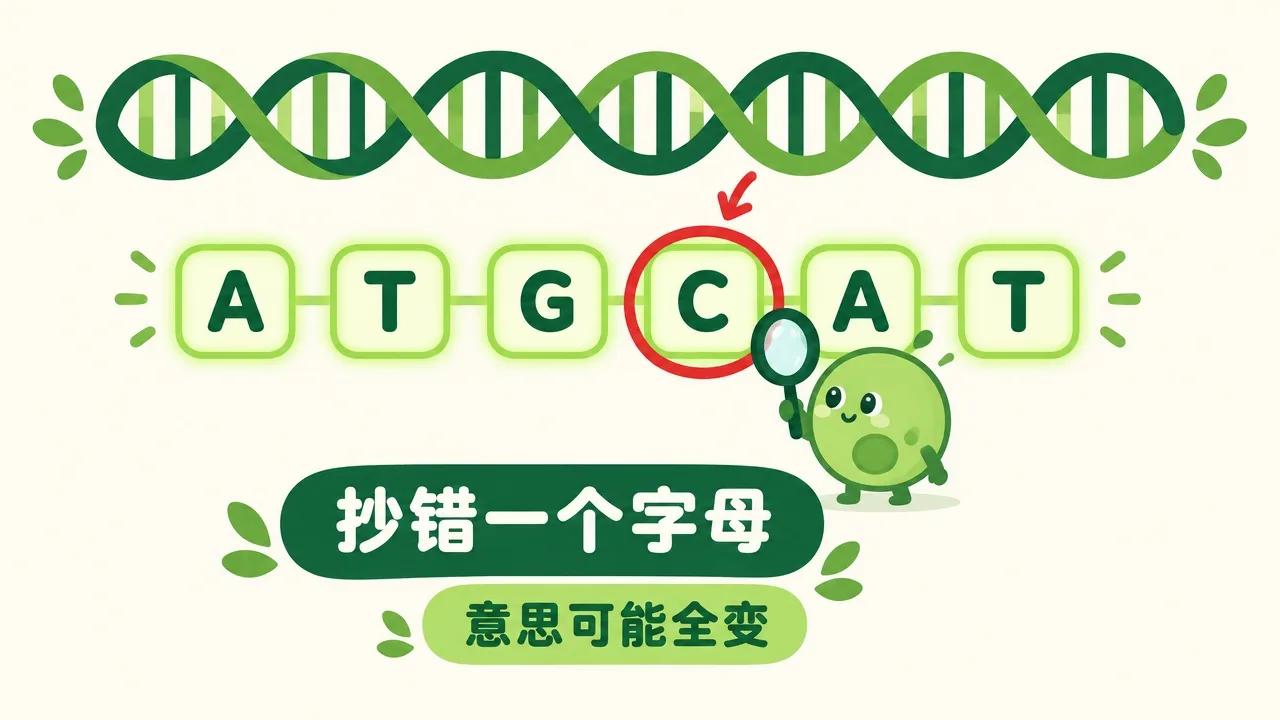 DNA 序列高亮一个抄错的字母