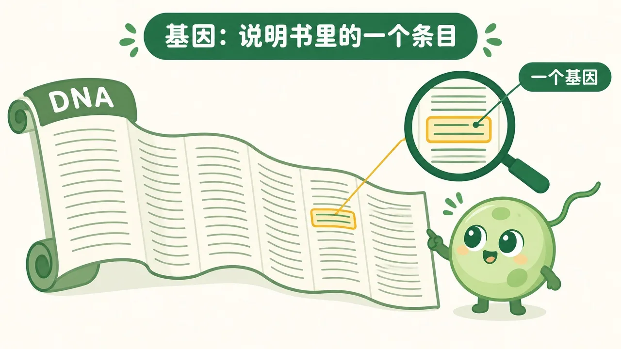 DNA 说明书里高亮的一个基因条目