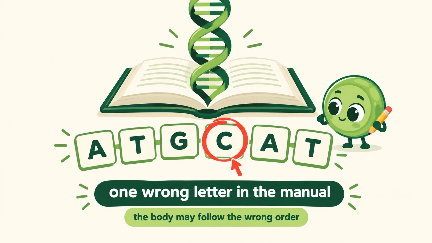 DNA 说明书错一个字母，身体照错话做