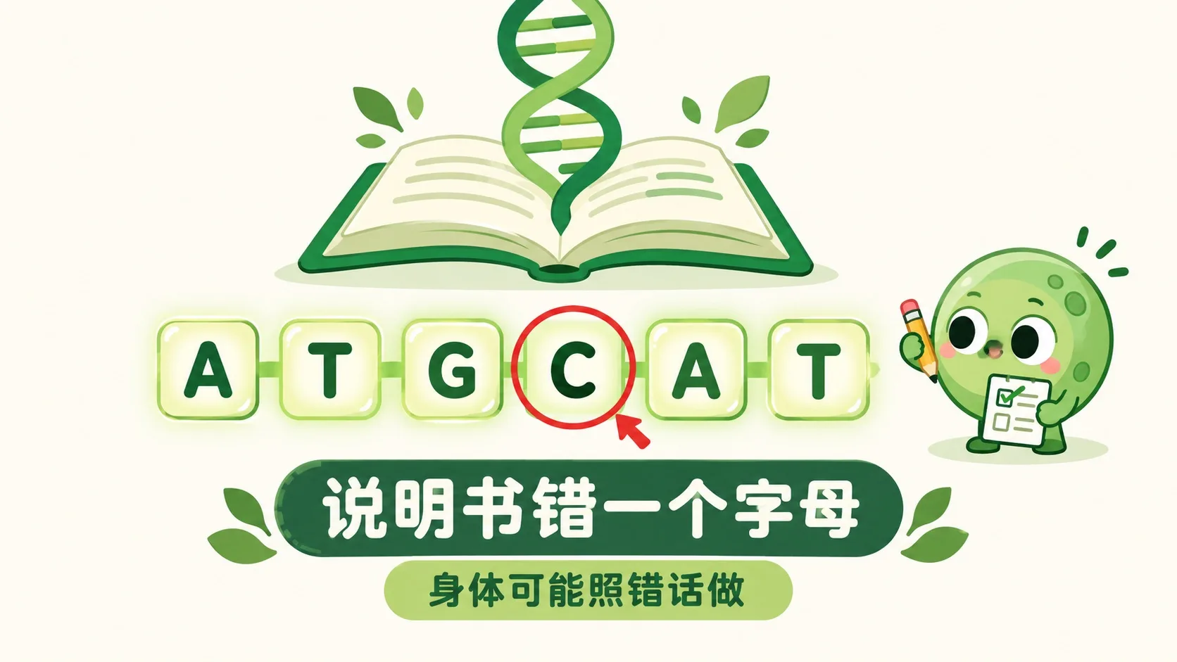 DNA 说明书错一个字母，身体照错话做