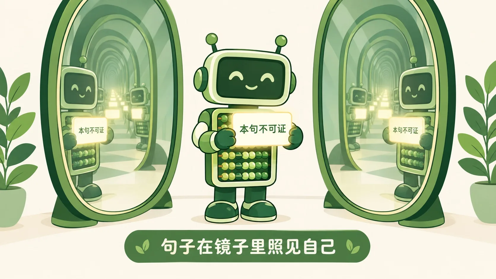 两面镜子之间的句子：本句不可证
