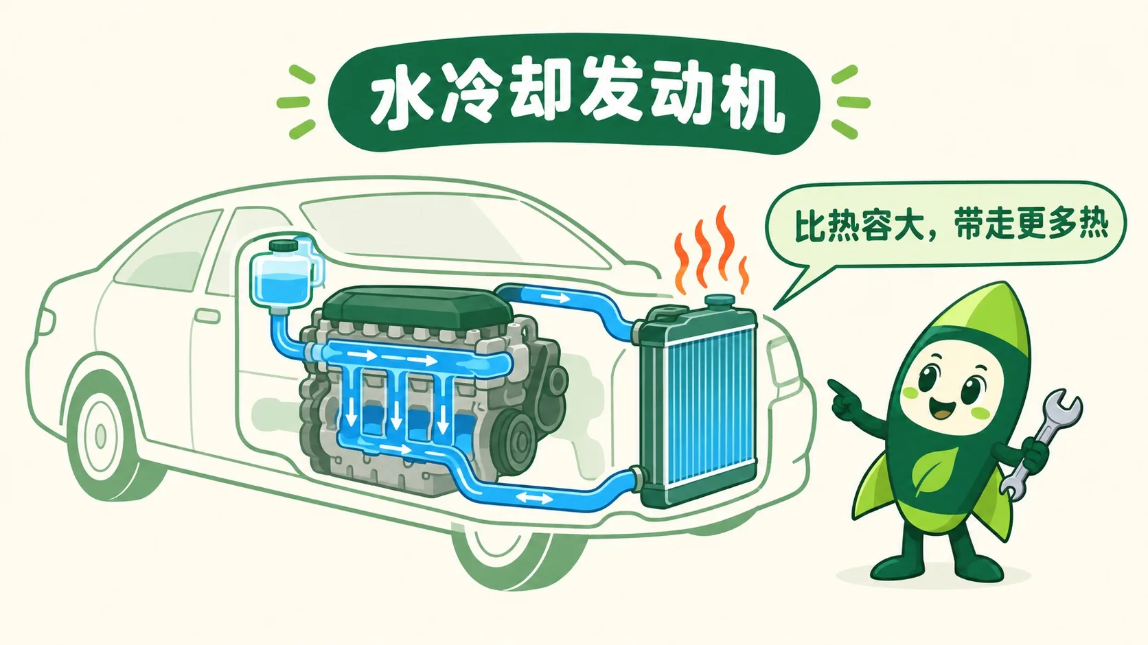 汽车用水冷却发动机