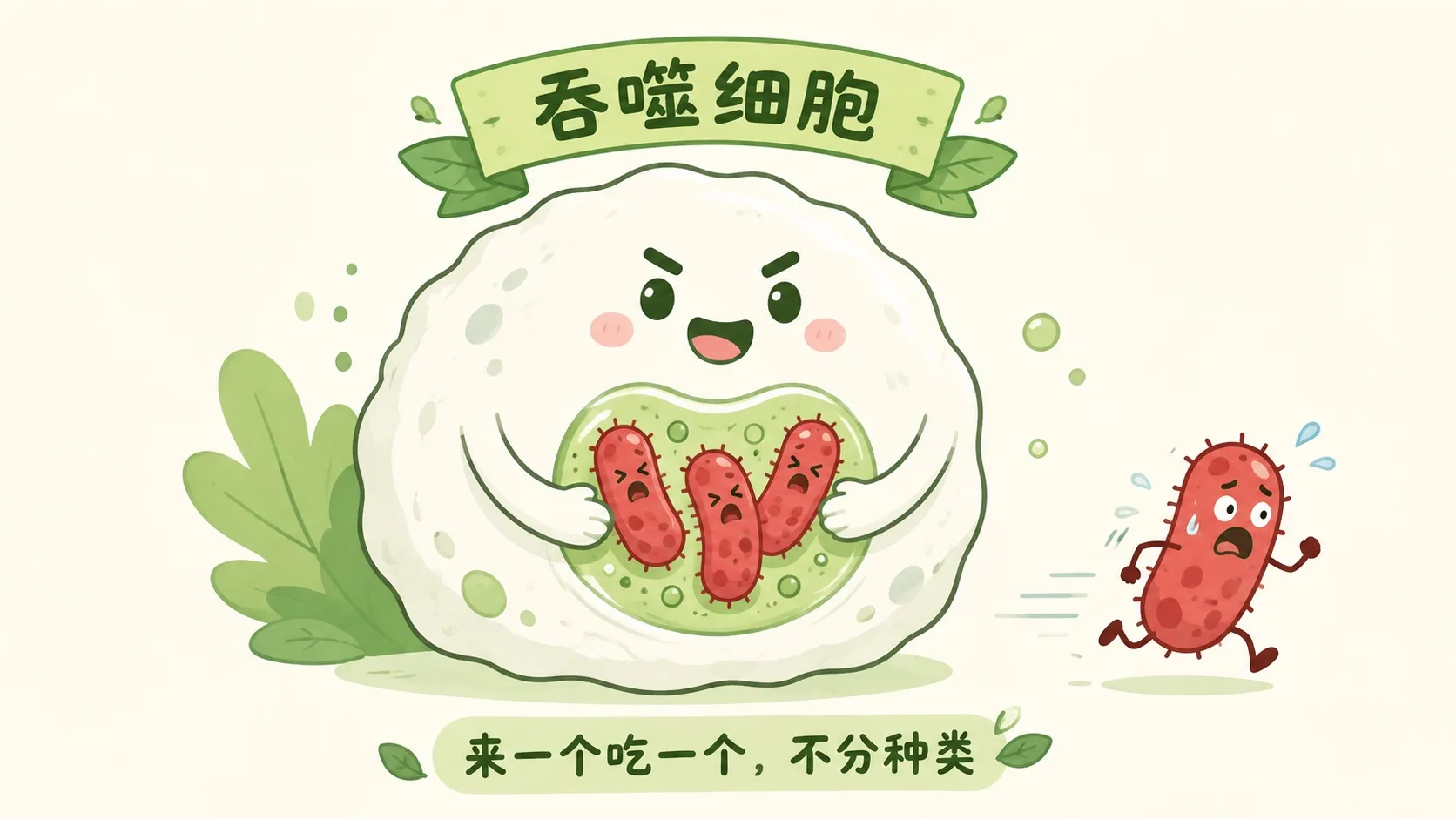 吞噬细胞伸出伪足吞掉细菌