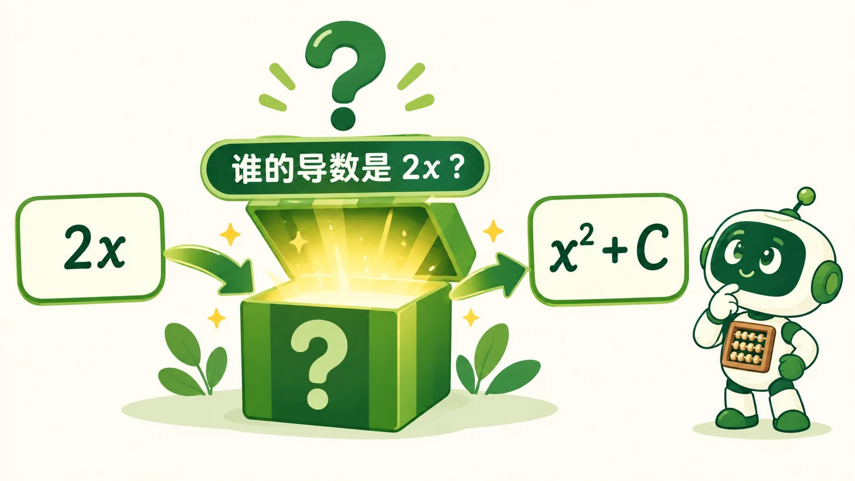 问号盒：输入 2x，输出 x² + C