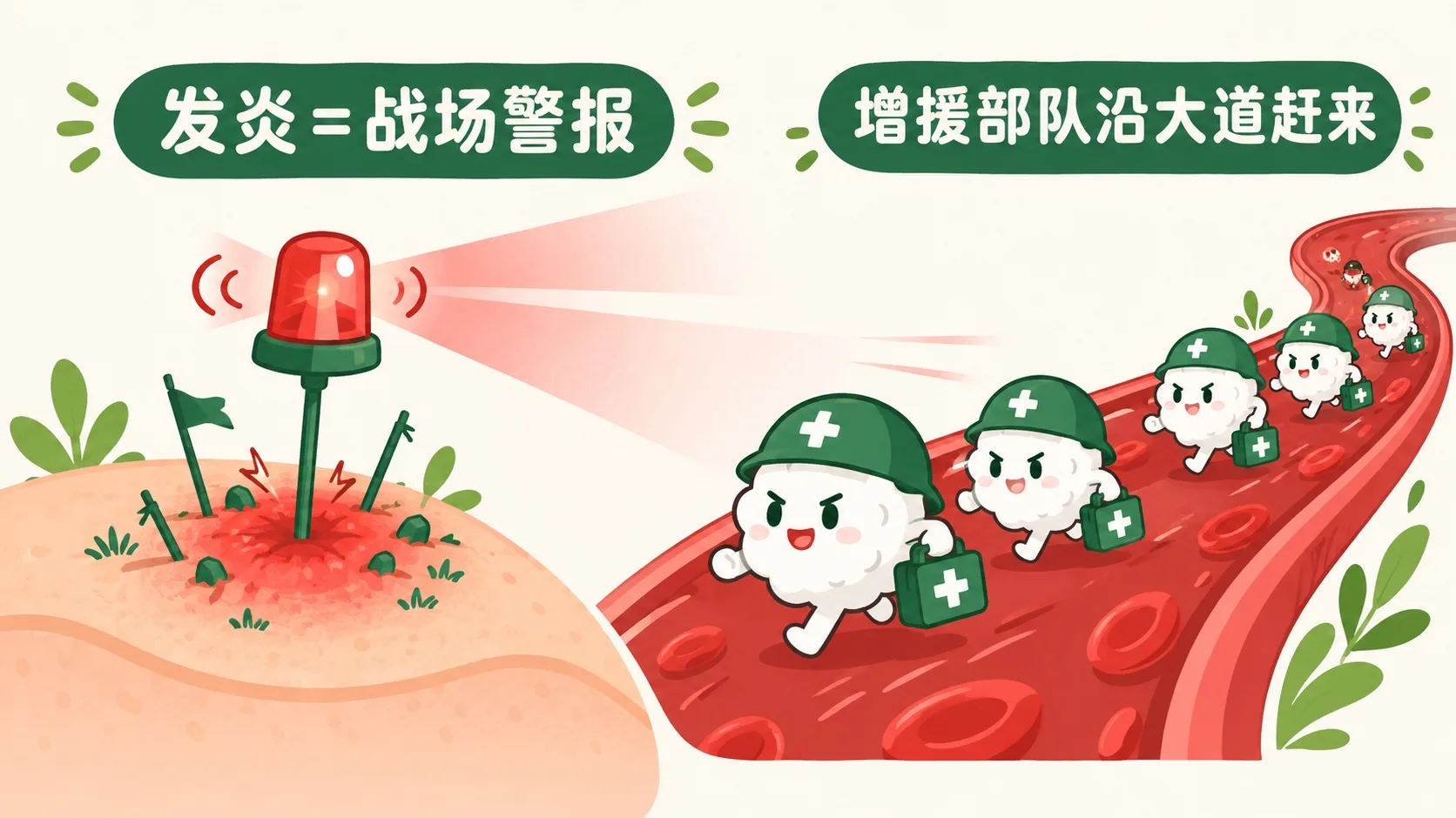 战场警报比喻：探照灯与增援部队沿大道赶来