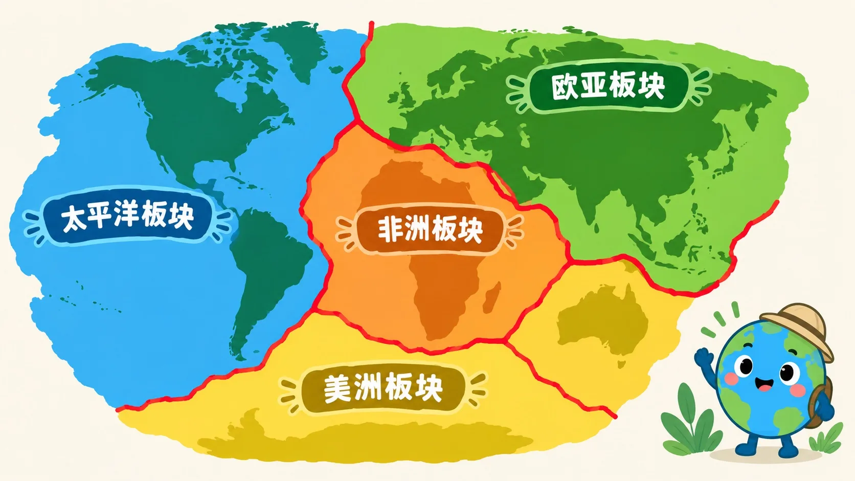 主要板块彩色分布