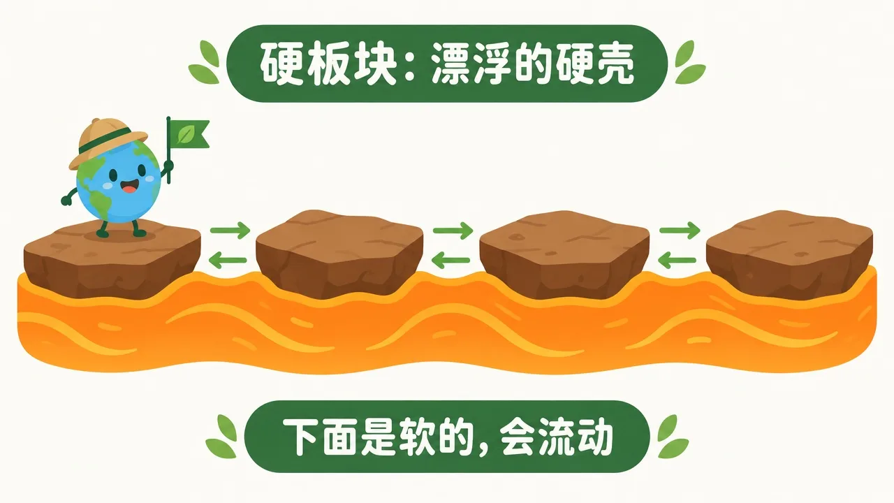 硬板块漂浮示意