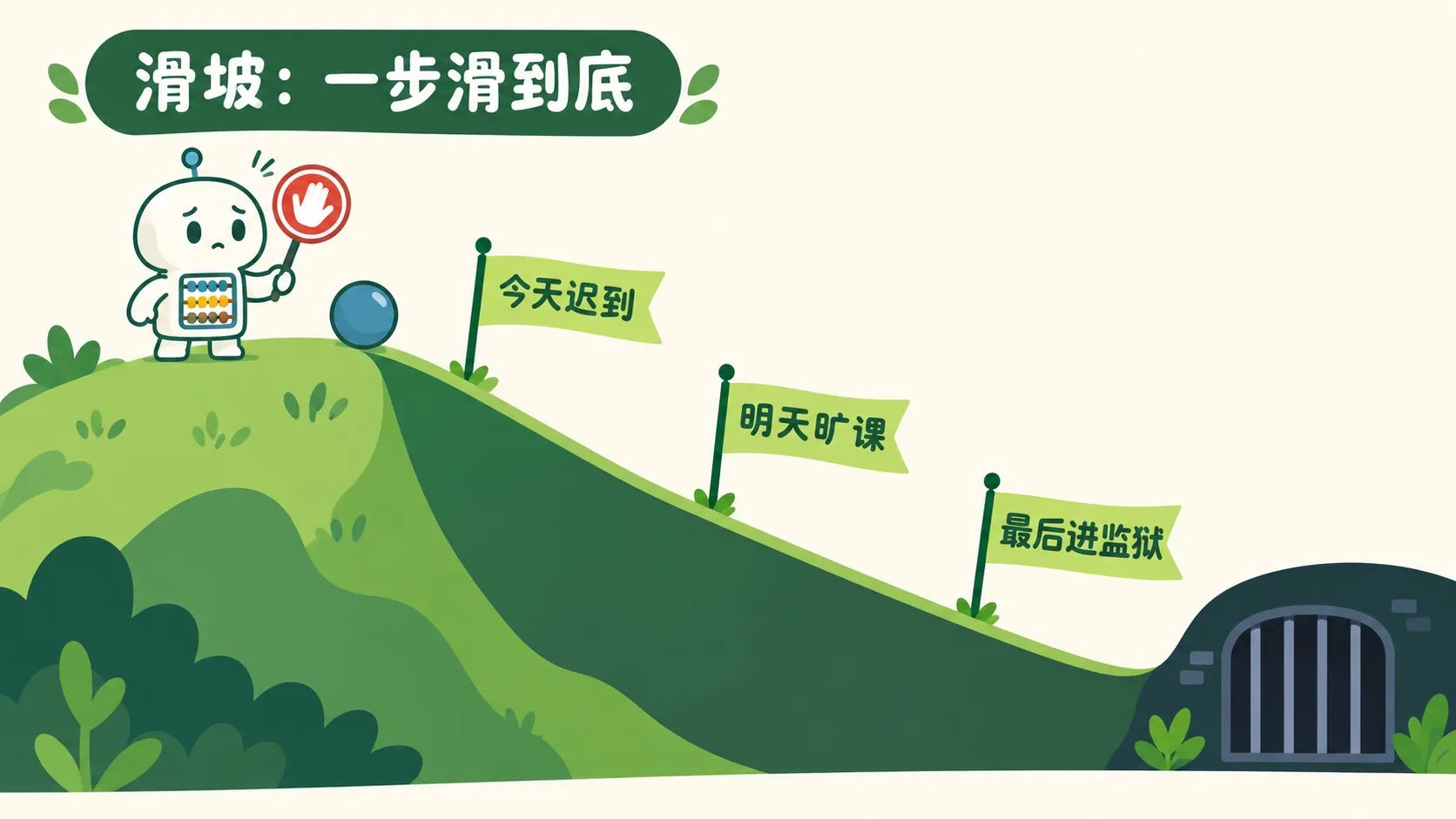 滑坡谬误：小球一路滚到底