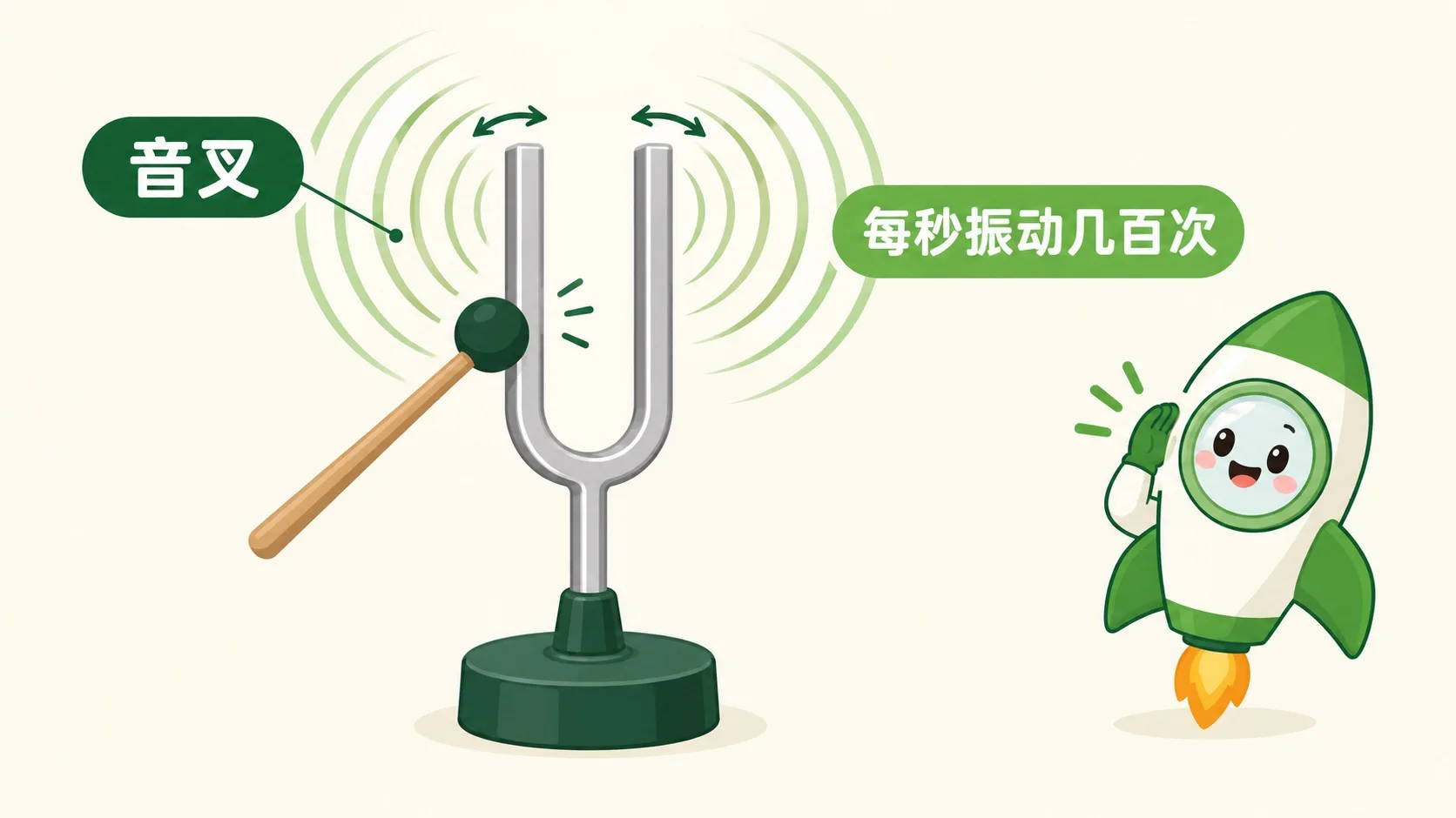 音叉振动与波纹