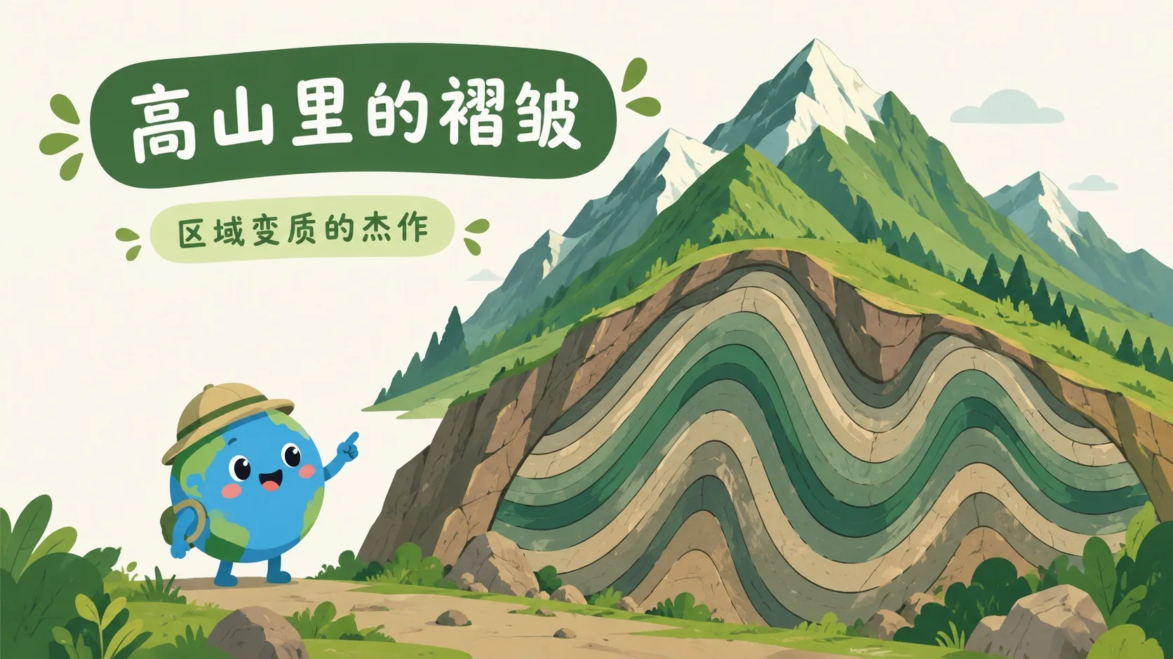 高山岩层褶皱