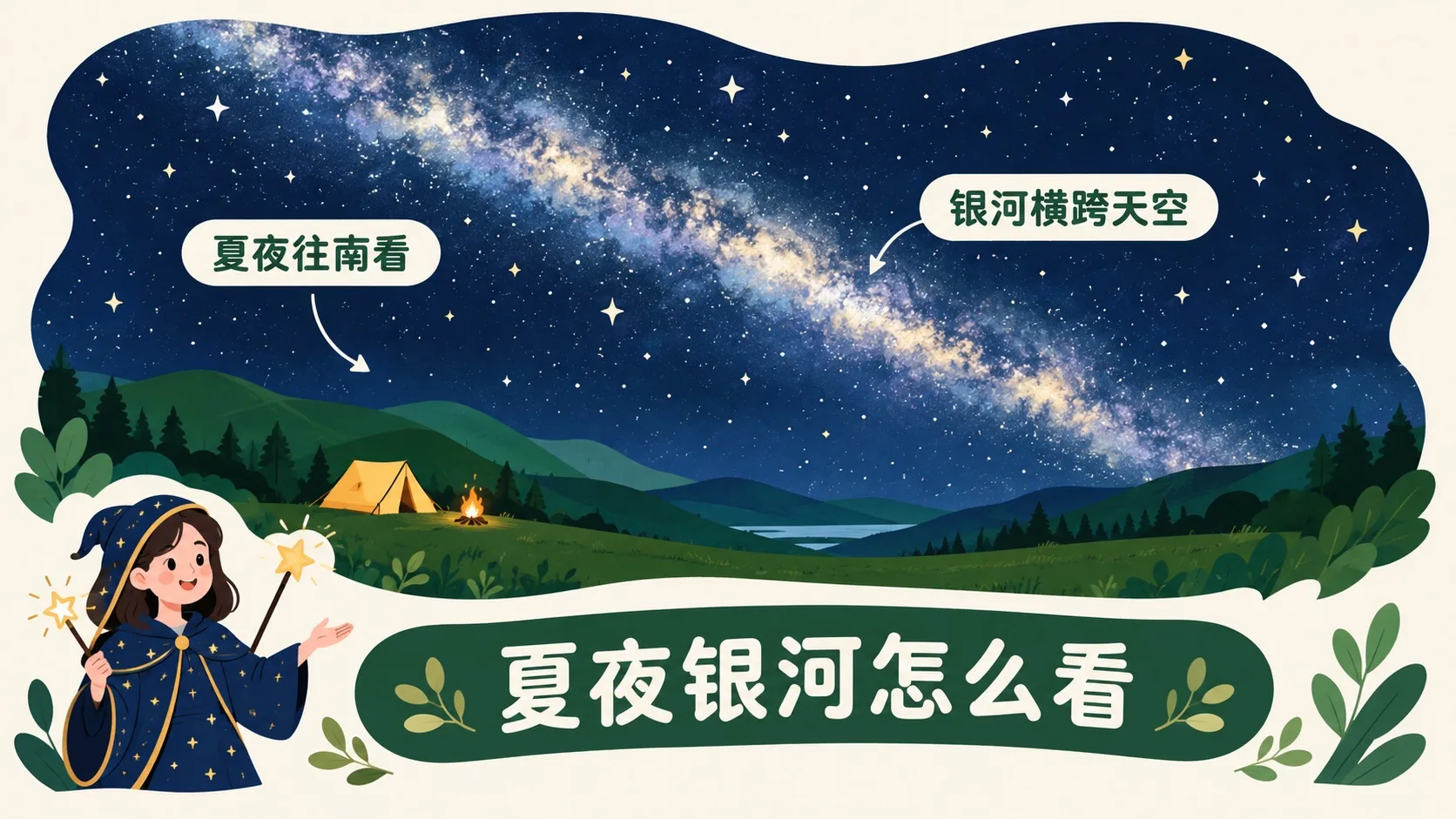 夏夜银河：往南看的发光带