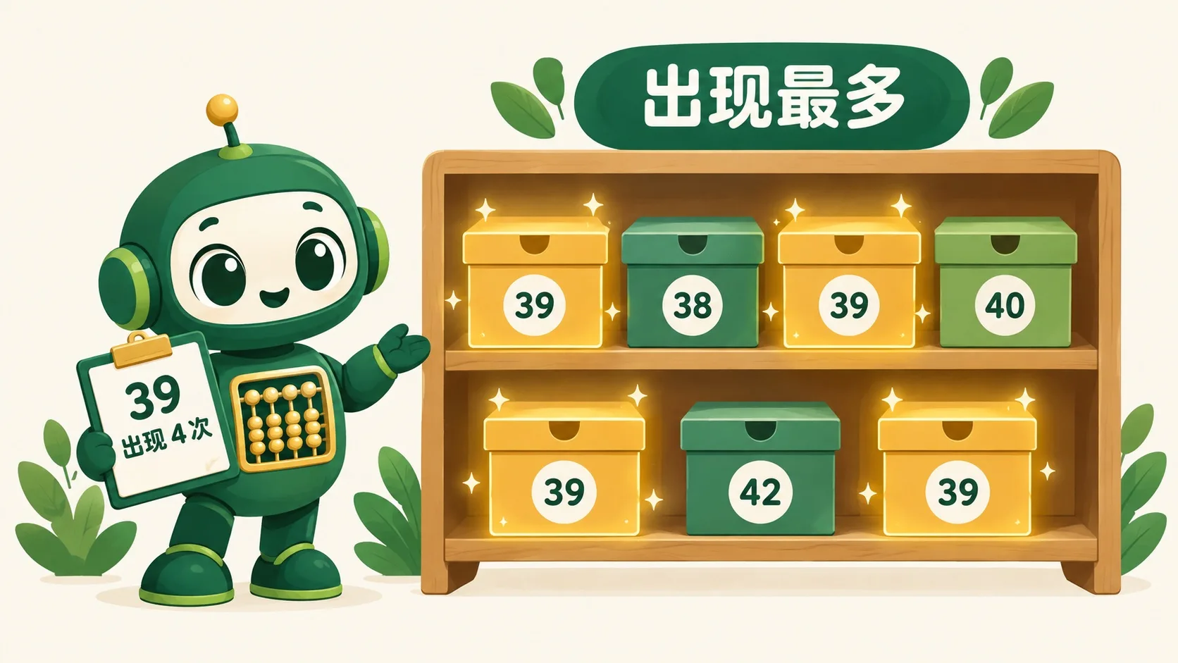鞋架上 39 码出现最多，机器人记录 39 出现 4 次