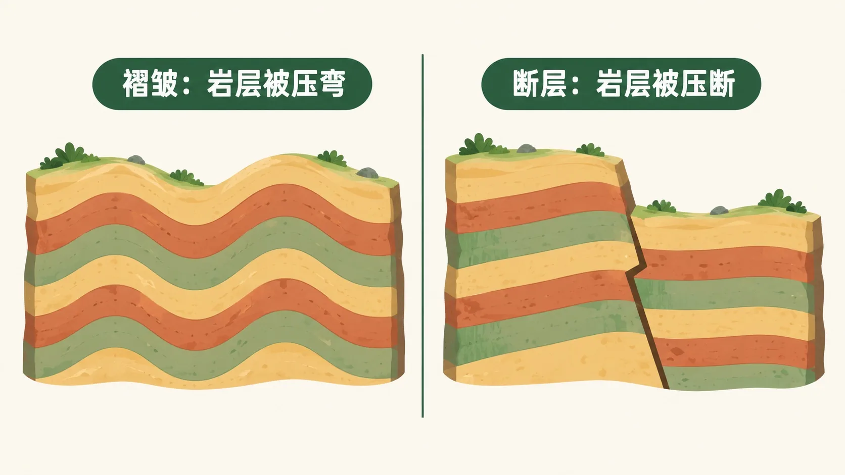 褶皱与断层岩层对比