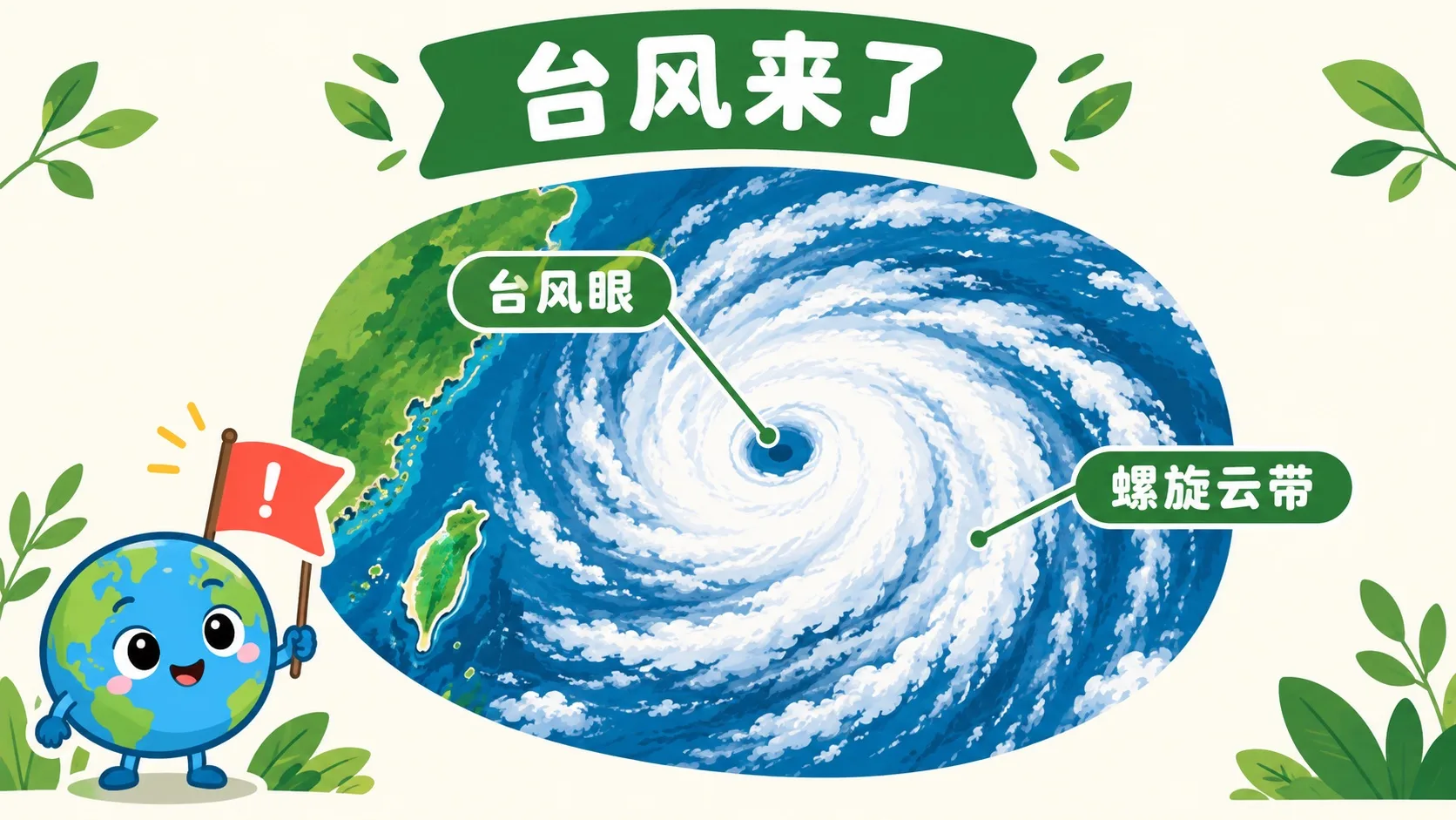 台风卫星云图台风眼螺旋云带