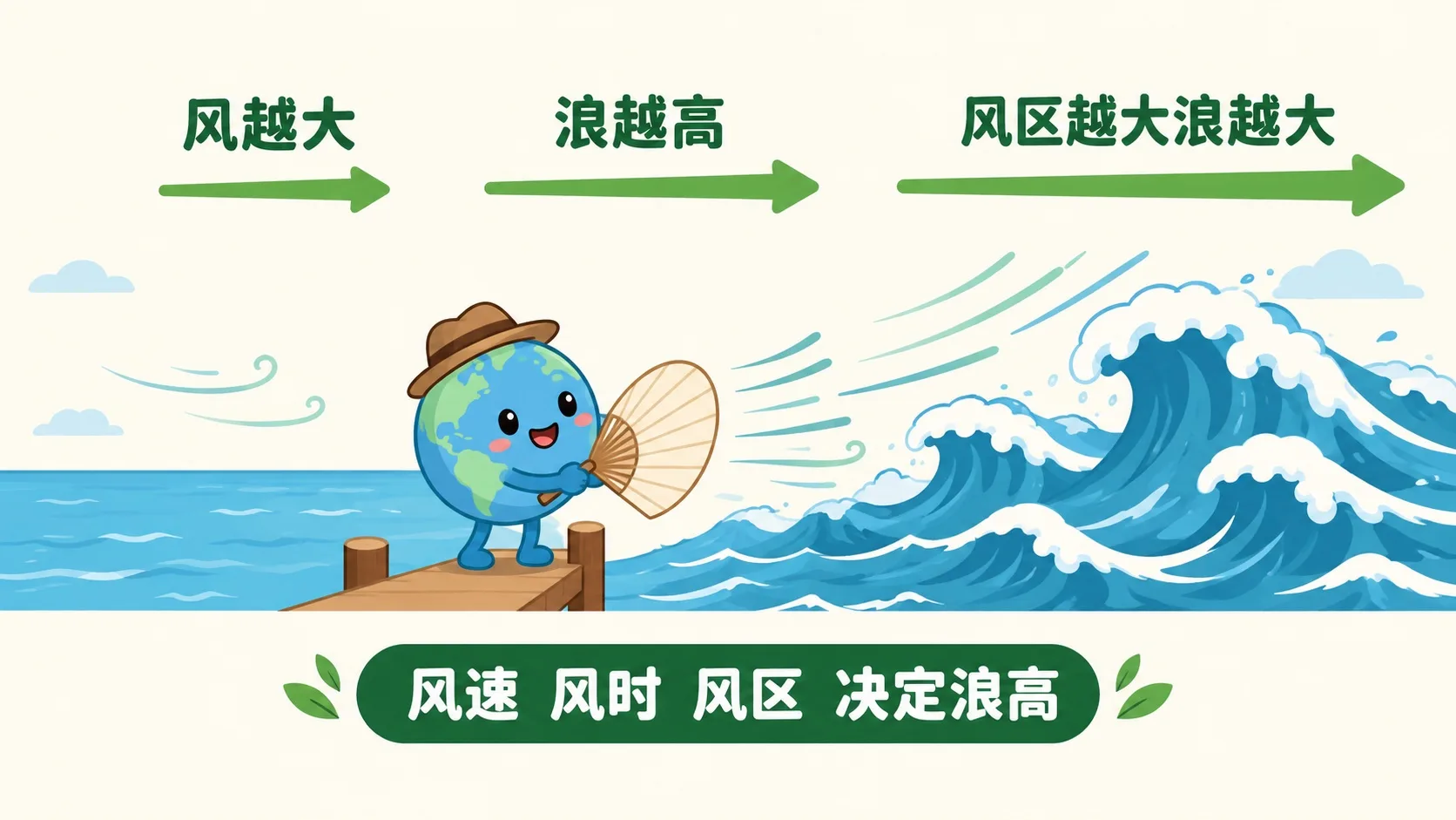 风吹出海浪：风越大浪越高
